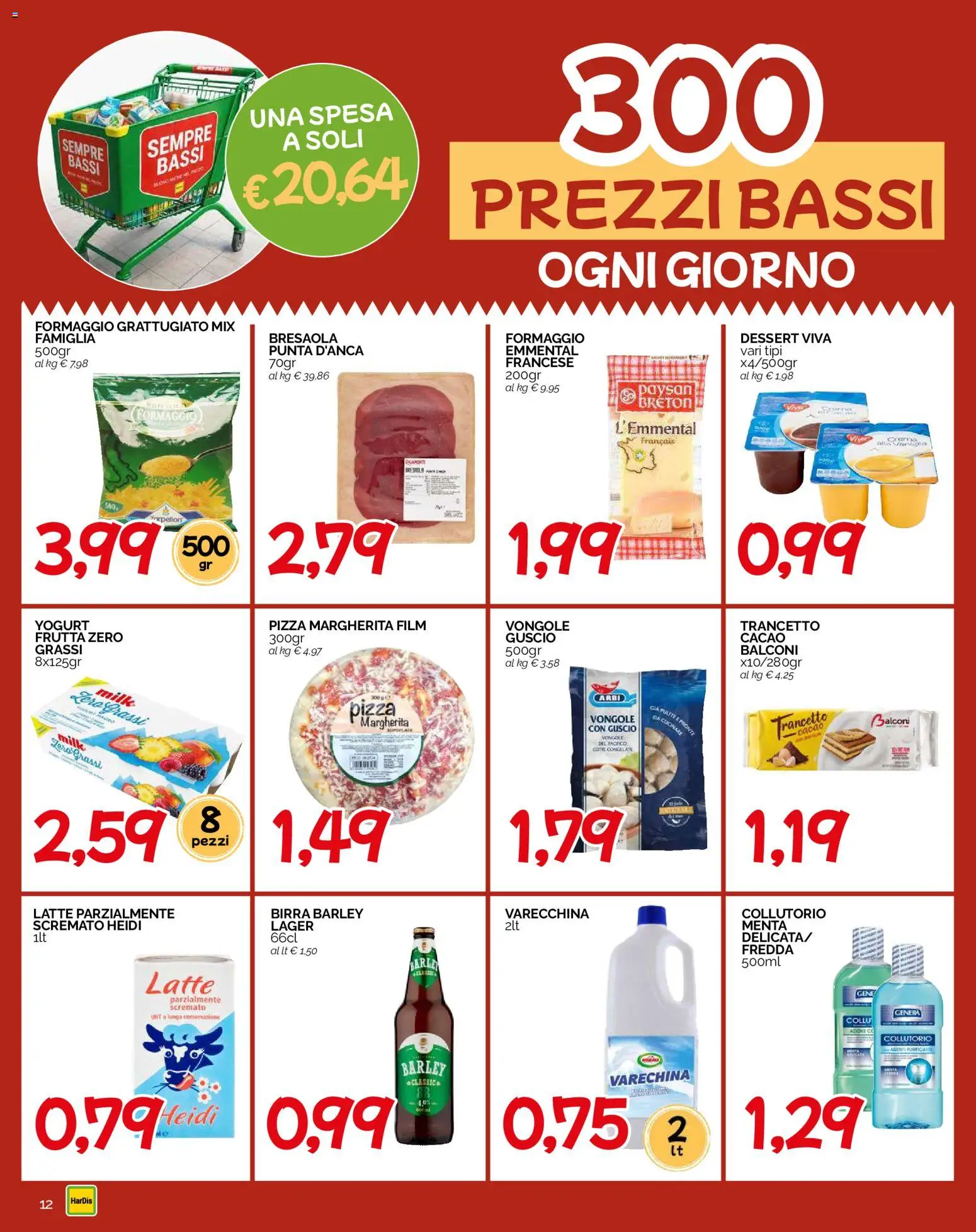 Volantino HarDis del 17/09/2026 | Pagina: 12 | Prodotti: Yogurt, Pizza, Vongole, Formaggio