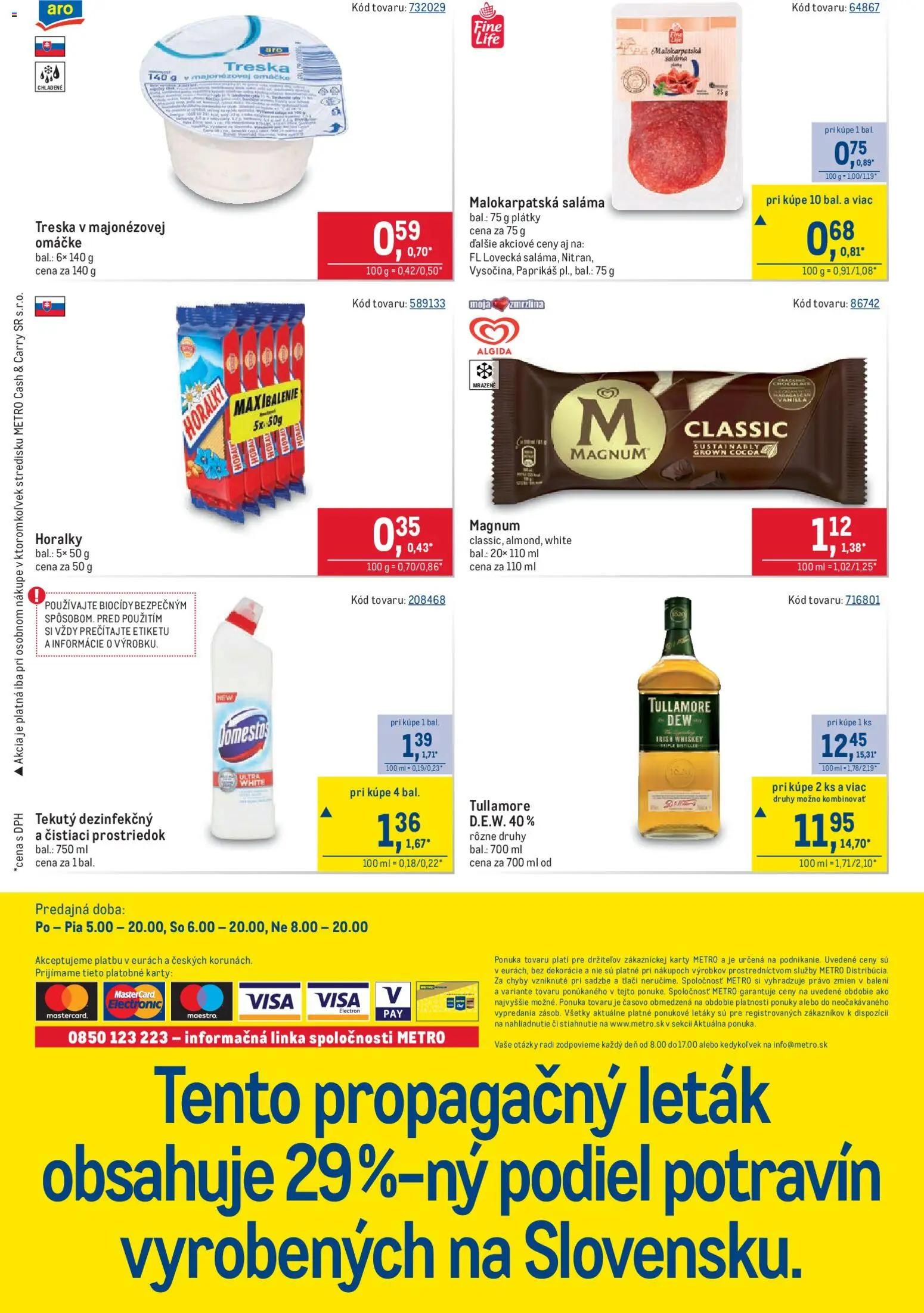Nové Metro akcie – leták je platný od 06.05.2026 | Strana: 40 | Produkty: Zmrzlina, Čistiaci prostriedok, Magnum, Omáčka