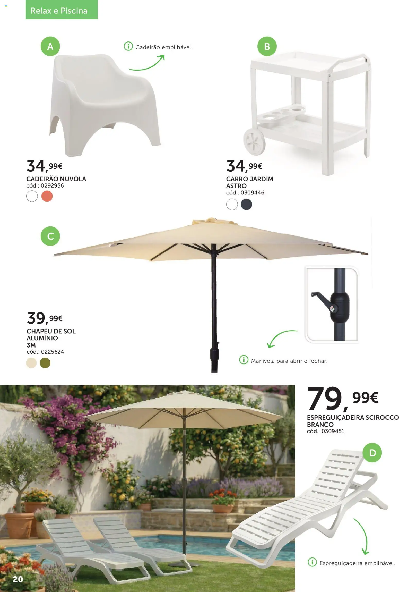 Agriloja folheto │ válido de 30.04.2026 | Página: 20 | Produtos: Piscina, Chapéu, Espreguiçadeira