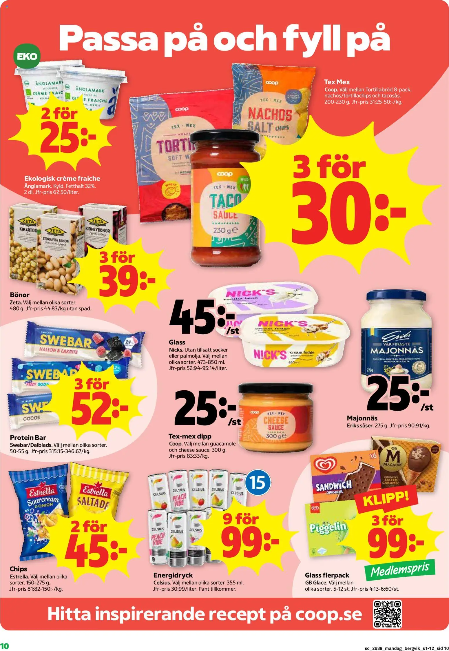 Stora Coop reklamblad aktuell från 21/09/2026 | Sida: 10 | Produkter: Sandwich, Creme fraiche, Socker, Protein