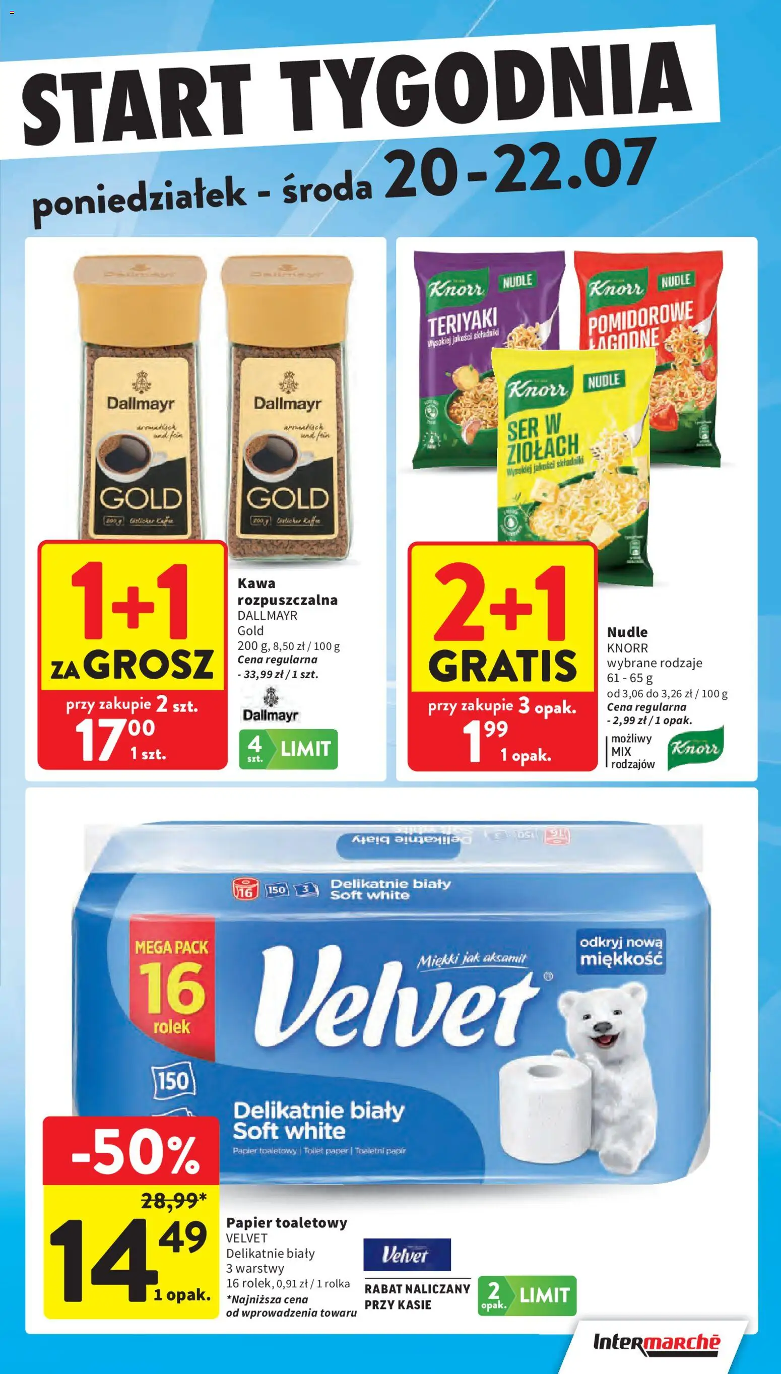 Intermarche gazetka od 16.07.2026 | Strona: 43 | Produkty: Papier toaletowy, Kawa rozpuszczalna, Ser, Kawa