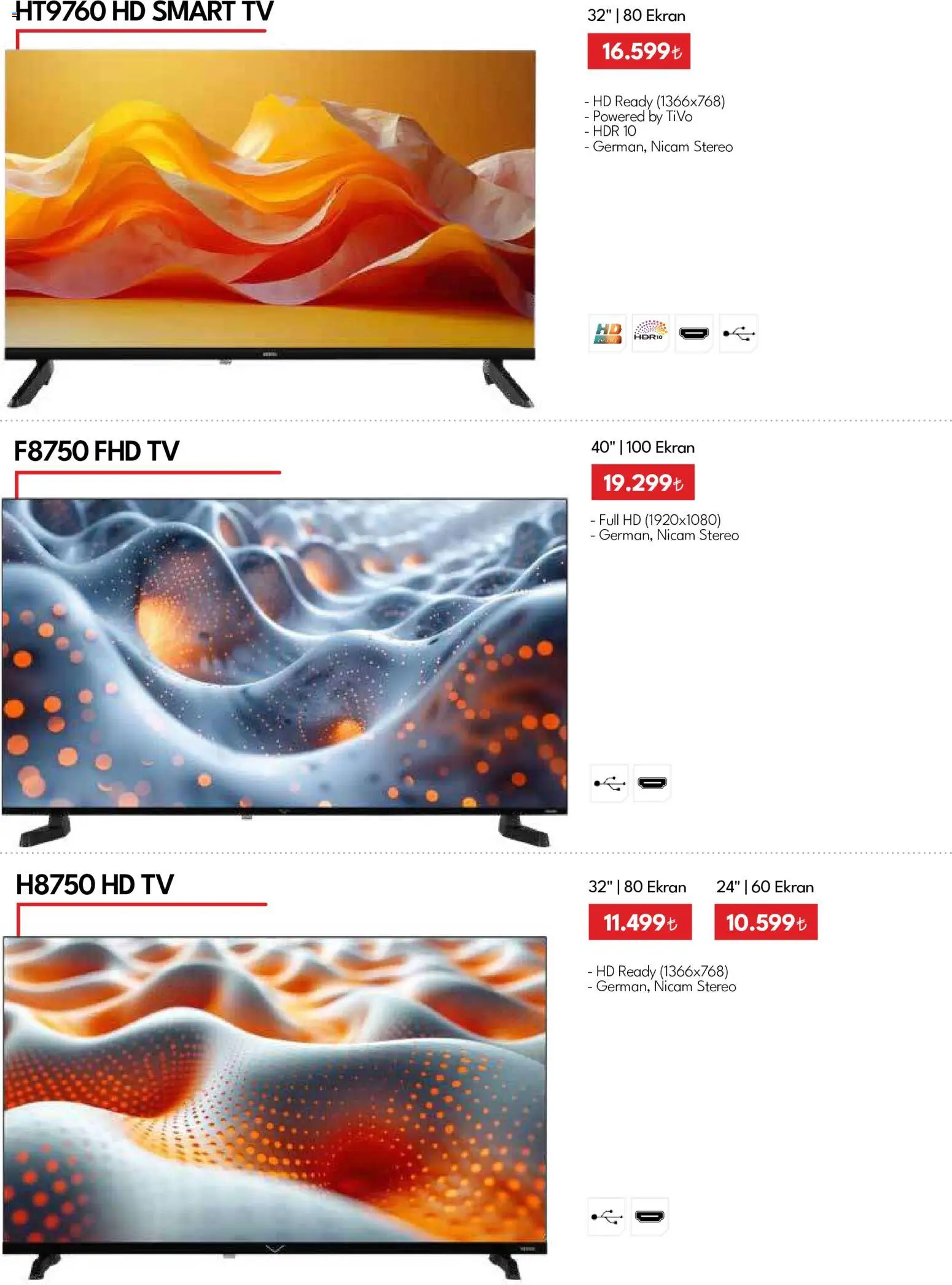 Vestel - Tüketici Elektroniği - 01 Ağustos 2026 tarihinden itibaren geçerlidir | Sayfa: 21 | Ürünler: TV