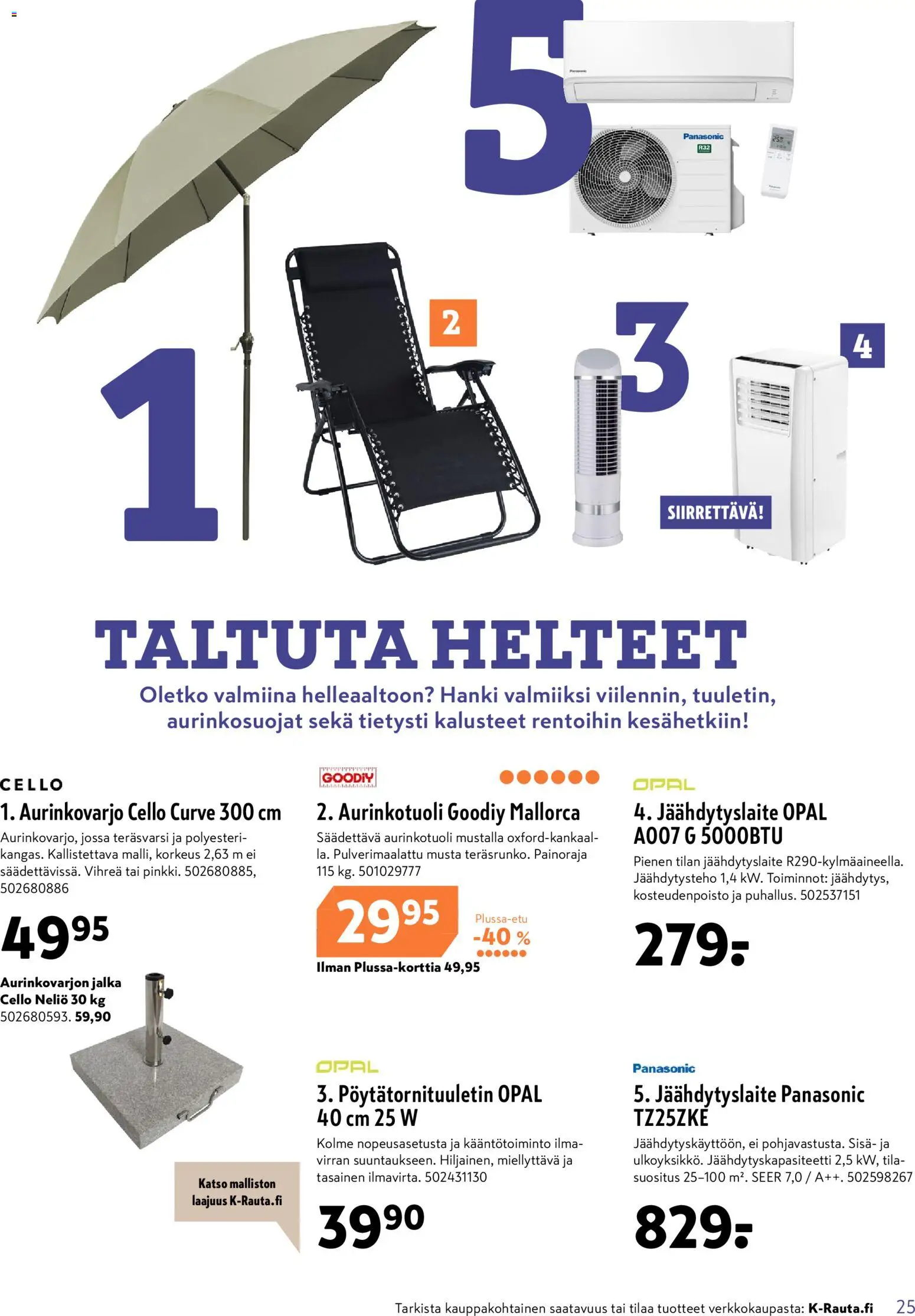 K-Rauta tarjoukset – voimassa 24/06/2026 alkaen | Sivu: 25 | Tuotteet: Aurinkotuoli