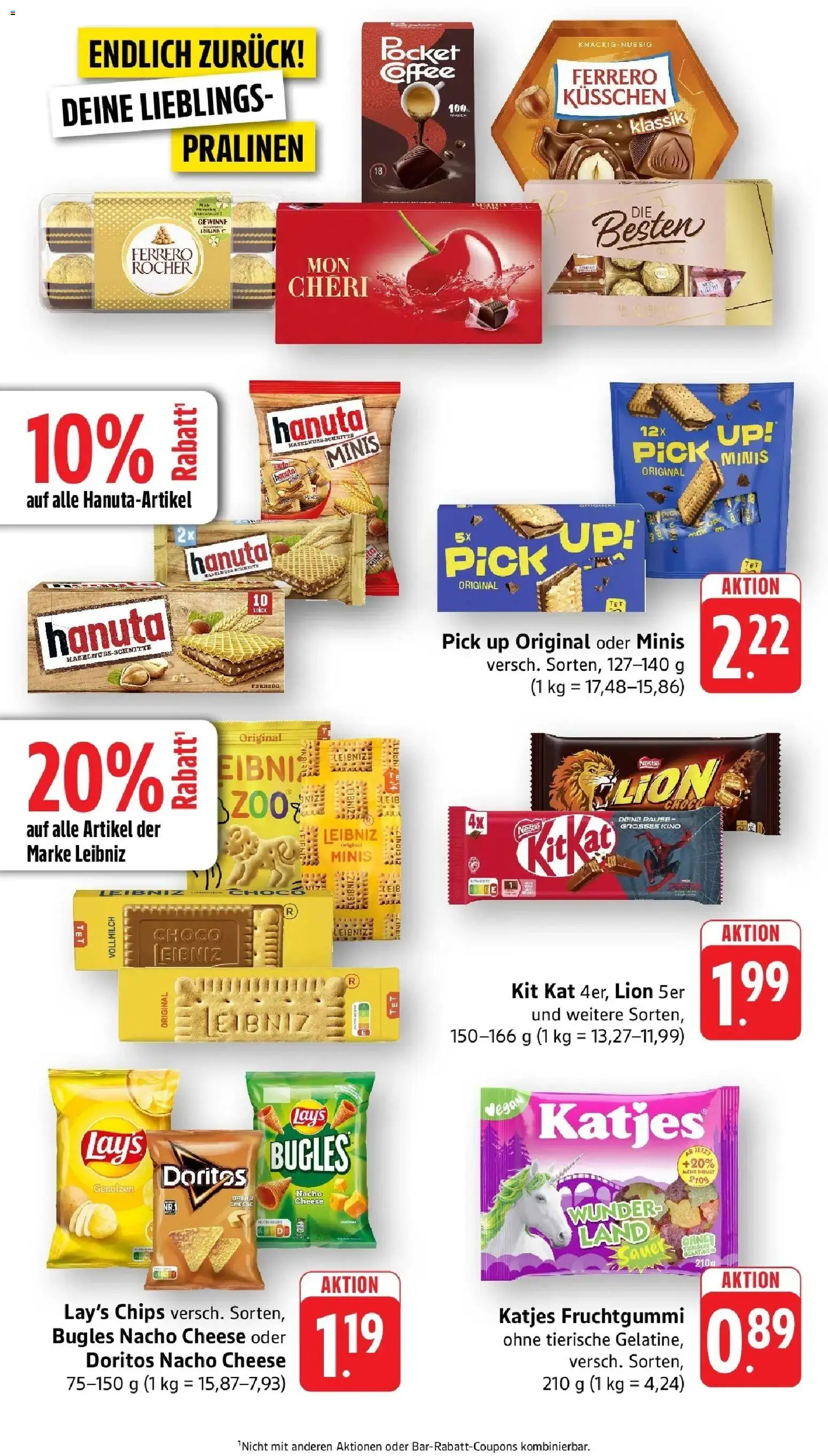 nah & gut Prospekt Sinsheim – gültig ab 07.09.2026 | Seite: 6 | Produkte: Ferrero rocher, Katjes, Chips