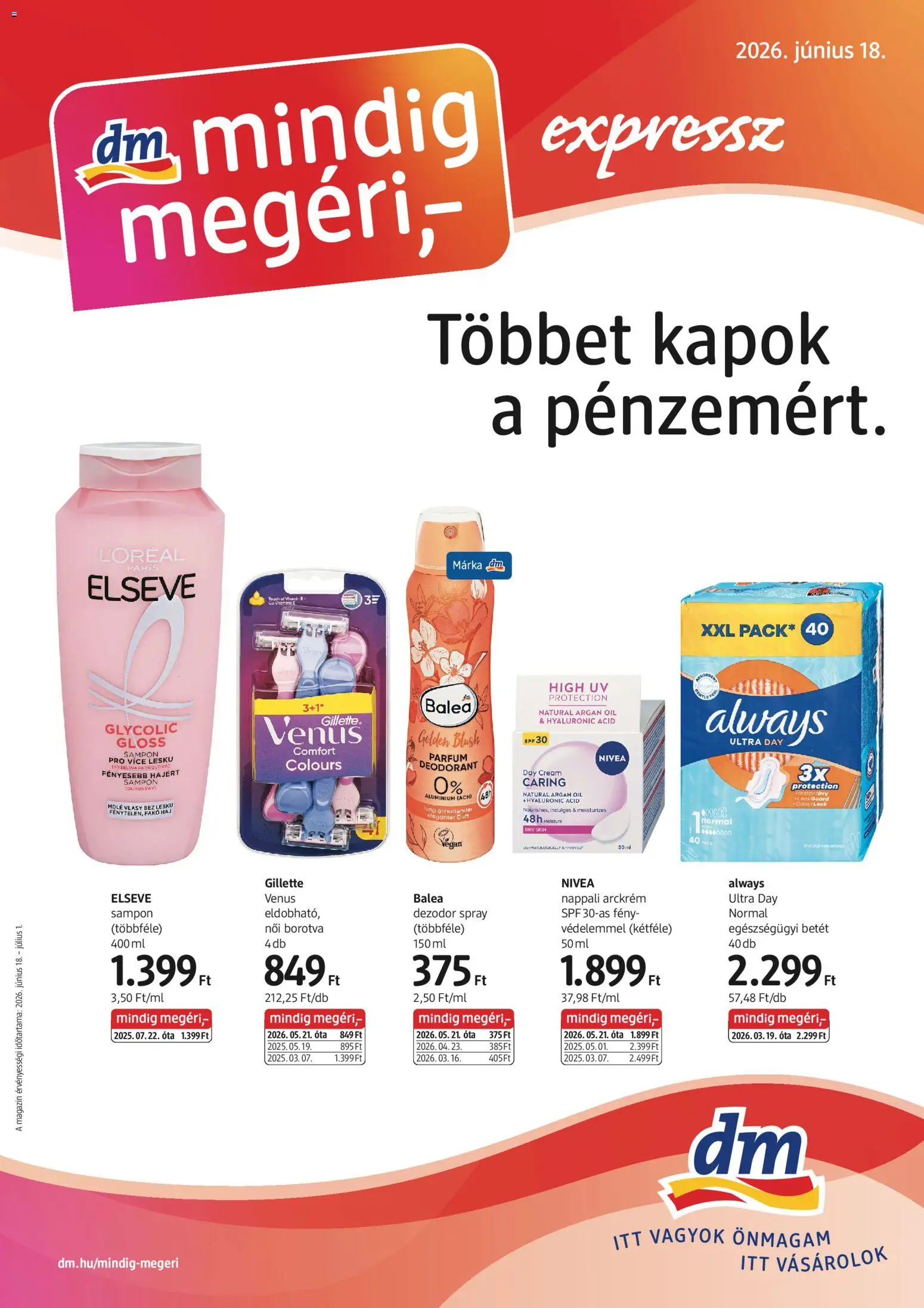 DM Drogerie Markt akciós ujság - amely érvényes a következő dátumtól: 18.06.2026 | Oldal: 1