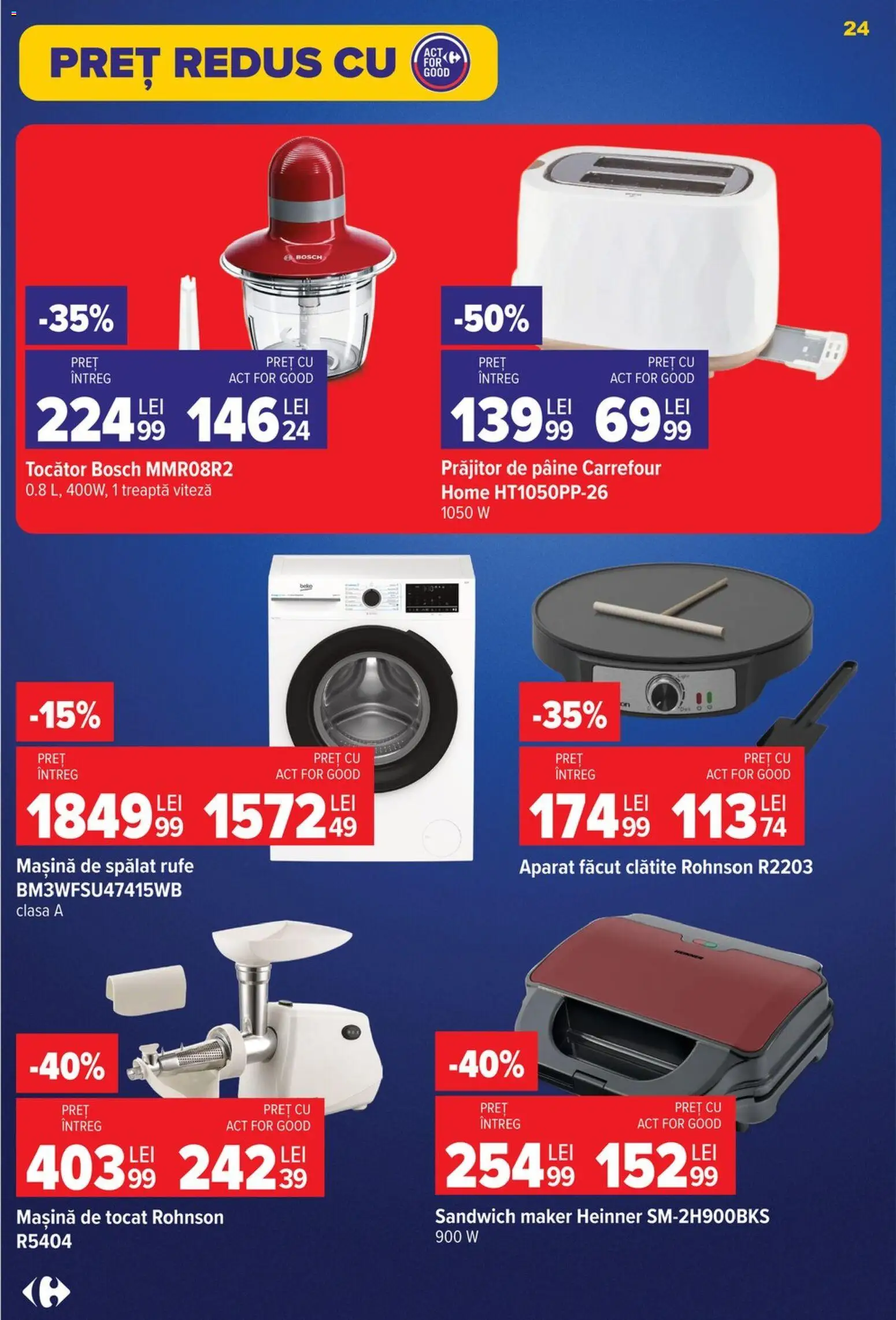 Noul catalog Carrefour – valabil de la 30.09.2026 | Pagină: 23 | Produse: Sandwich Maker, Aparat, Clătite, Pâine