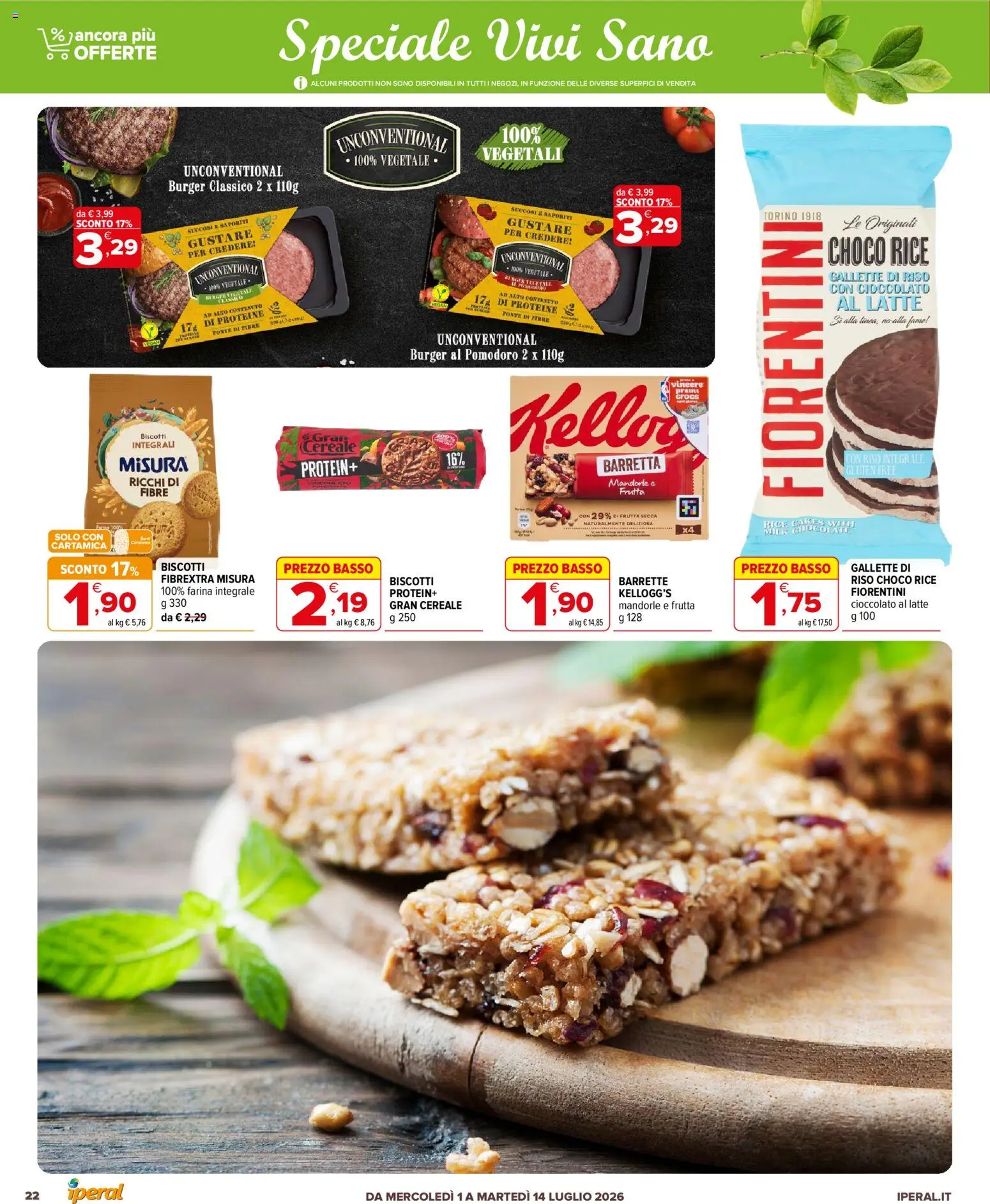 Volantino Iperal del 01/07/2026 | Pagina: 22 | Prodotti: Riso, Biscotti, Mandorle, Gallette