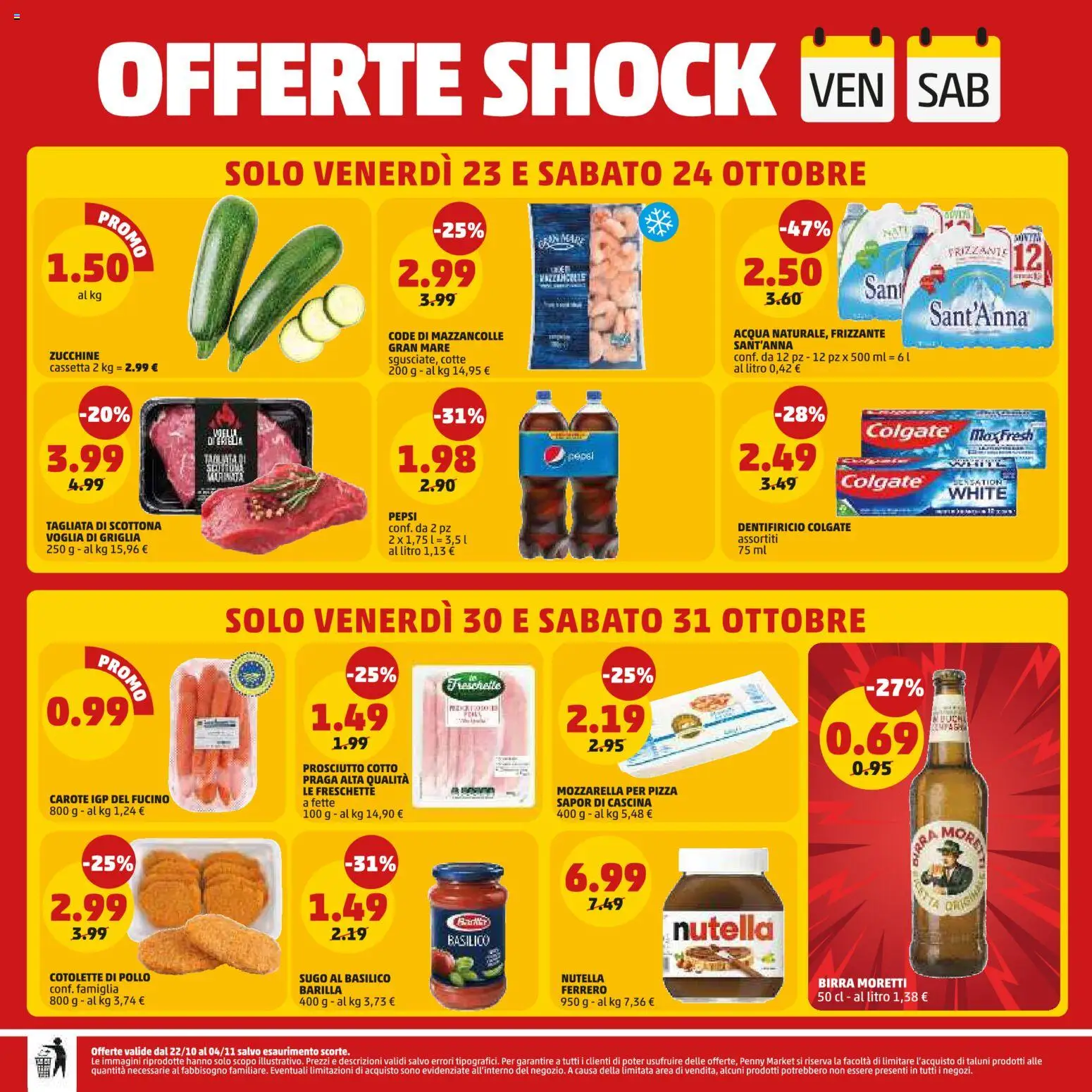 Volantino PENNY del 22/10/2026 | Pagina: 20 | Prodotti: Acqua, Carote, Barilla, Nutella