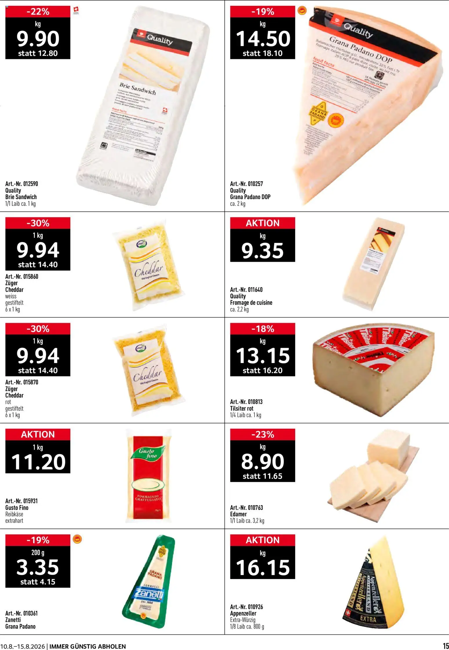 Prodega aktionen – gültig ab 10.08.2026 | Seite: 15 | Produkte: Edamer