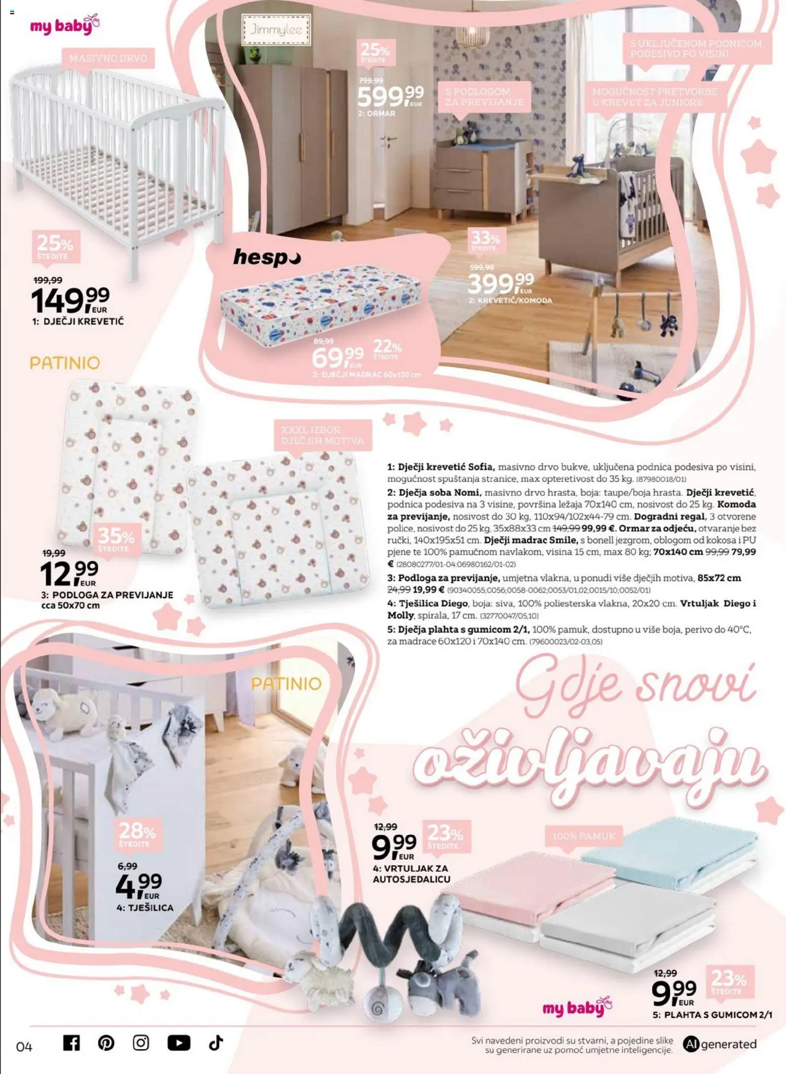 Lesnina katalog | vrijedi od 10.09.2026 | Stranica: 4 | Proizvodi: Madrac, Ormar, Komoda, Podloga