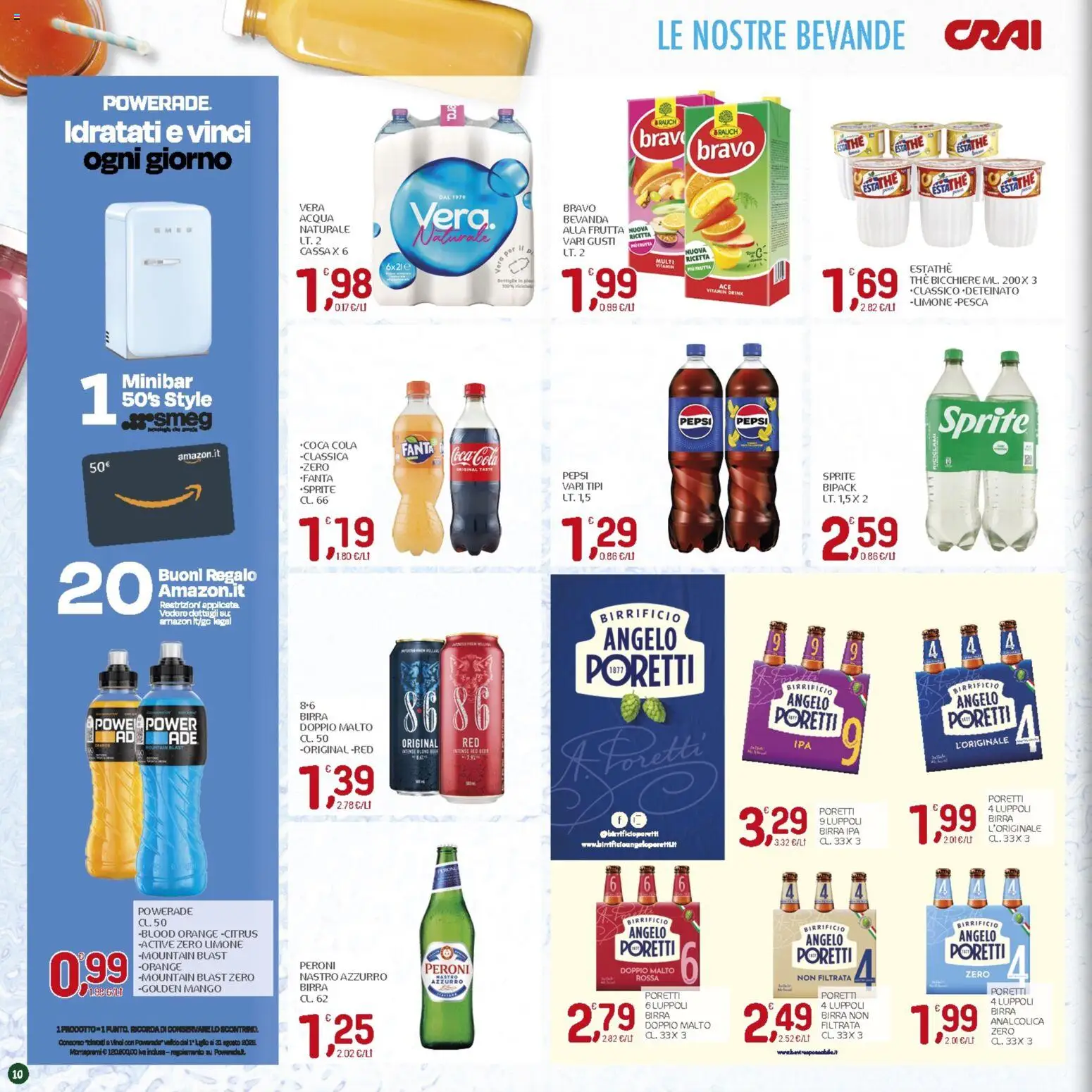 Volantino CRAI del 06/08/2026 | Pagina: 10 | Prodotti: Birra, Frutta, Pesca, Fanta