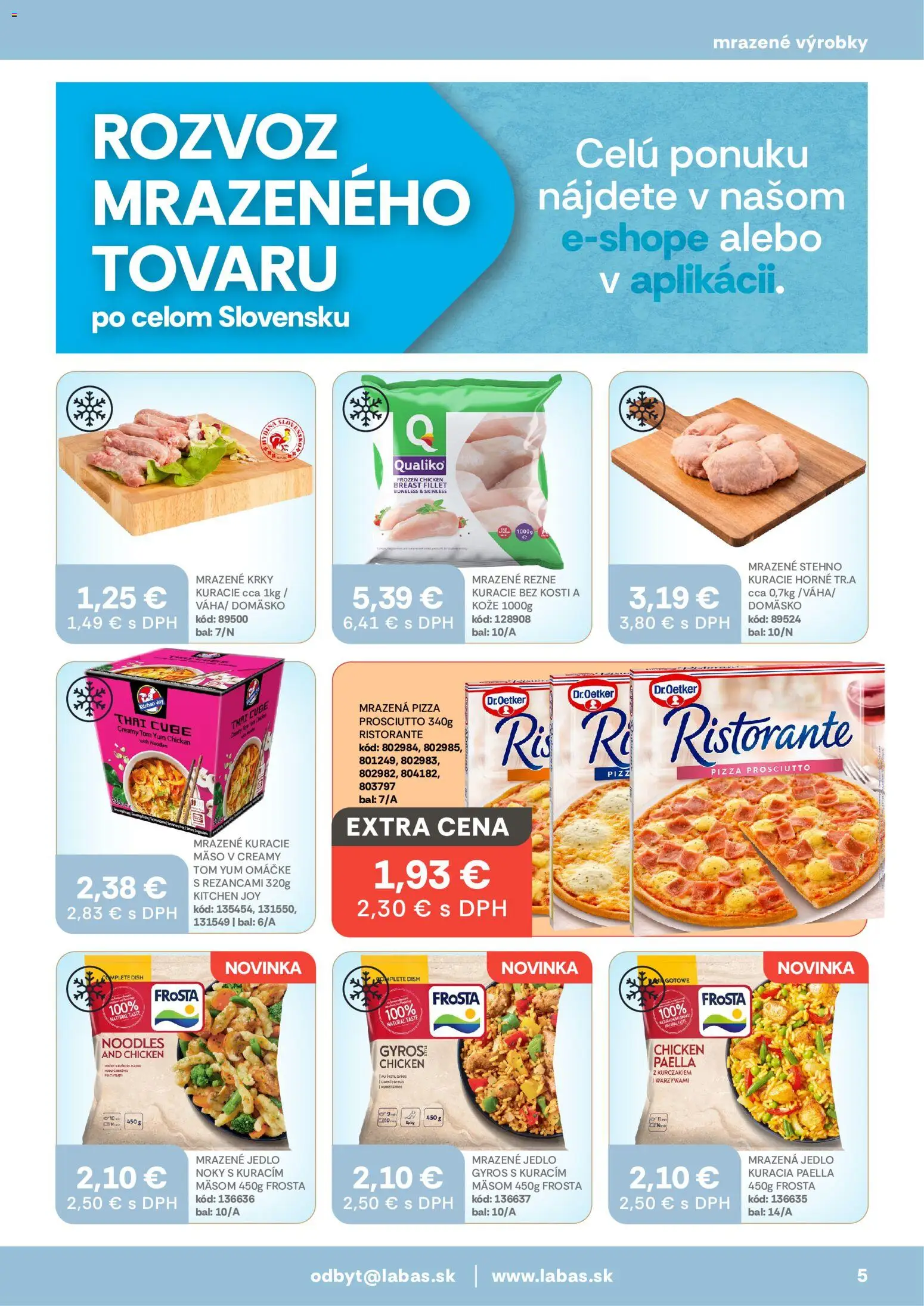 Nové Labaš akcie – leták je platný od 11.09.2026 | Strana: 5 | Produkty: Kuracie mäso, Gyros, Rezne, Mrazená pizza