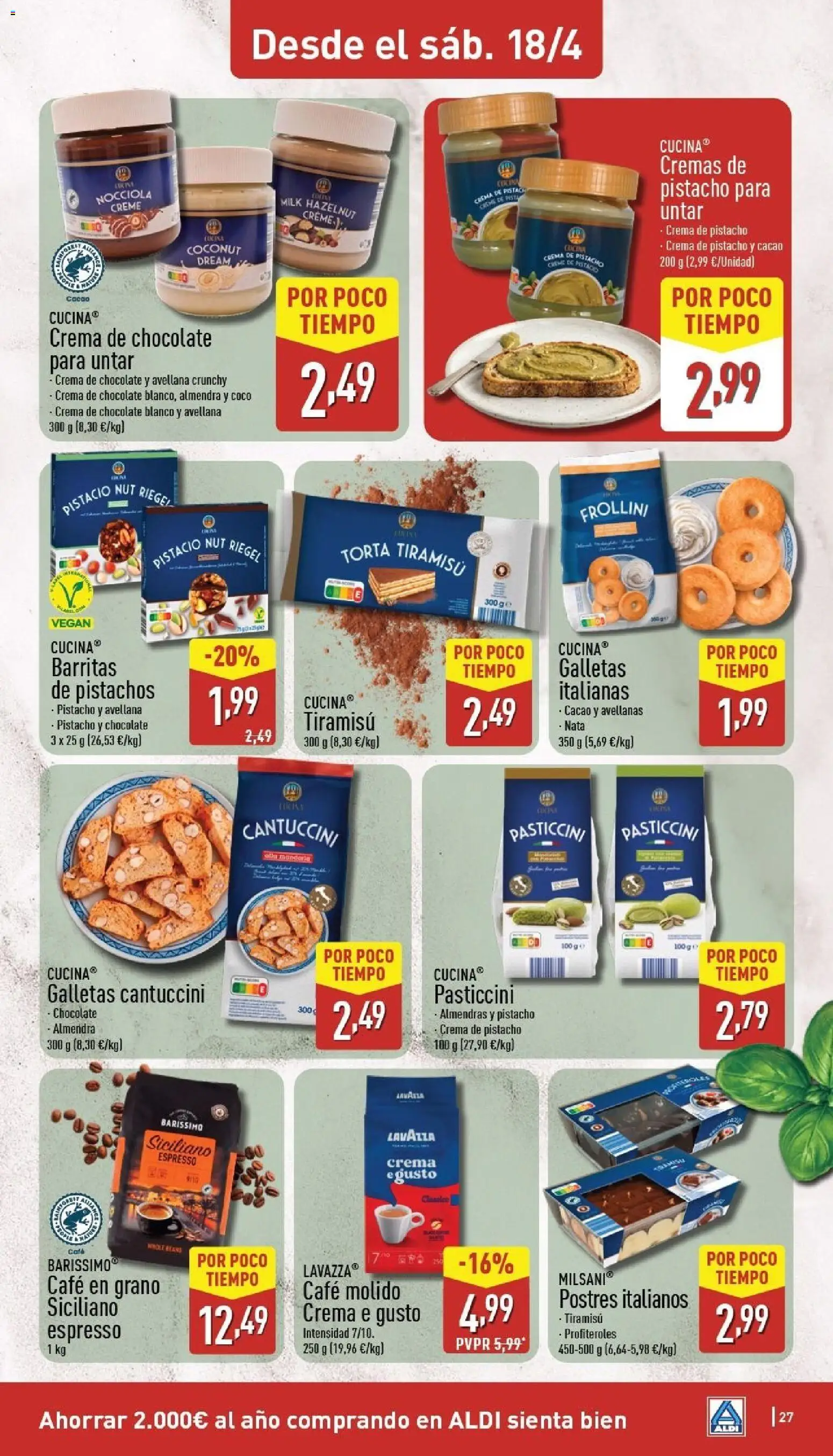 Aldi folleto Península │ válido desde el 13.04.2026 | Página: 27 | Productos: Café, Chocolate, Τυρόπιτα, Café molido