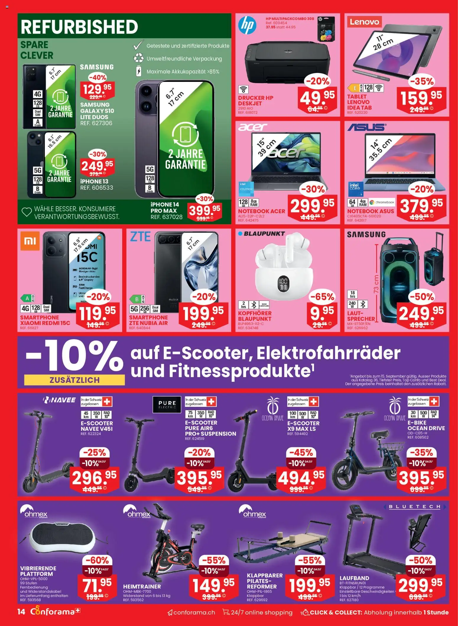 Conforama aktionen – gültig ab 09.09.2026 | Seite: 14 | Produkte: Tablet, Top, Chromebook, HP