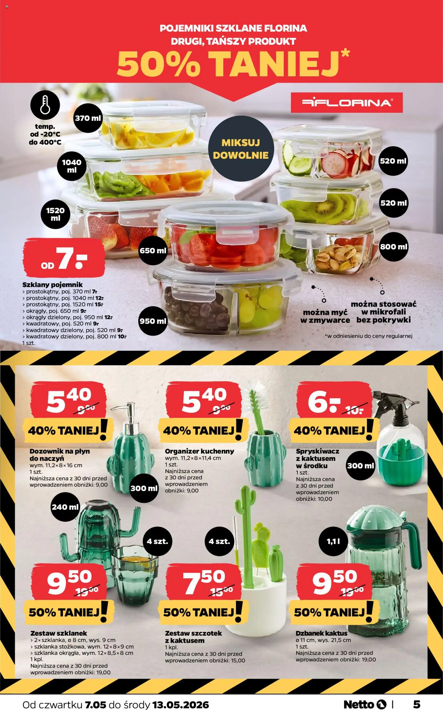 Netto gazetka od czwartku NonFood od 07.05.2026 | Strona: 5 | Produkty: Szklanka, Dzbanek
