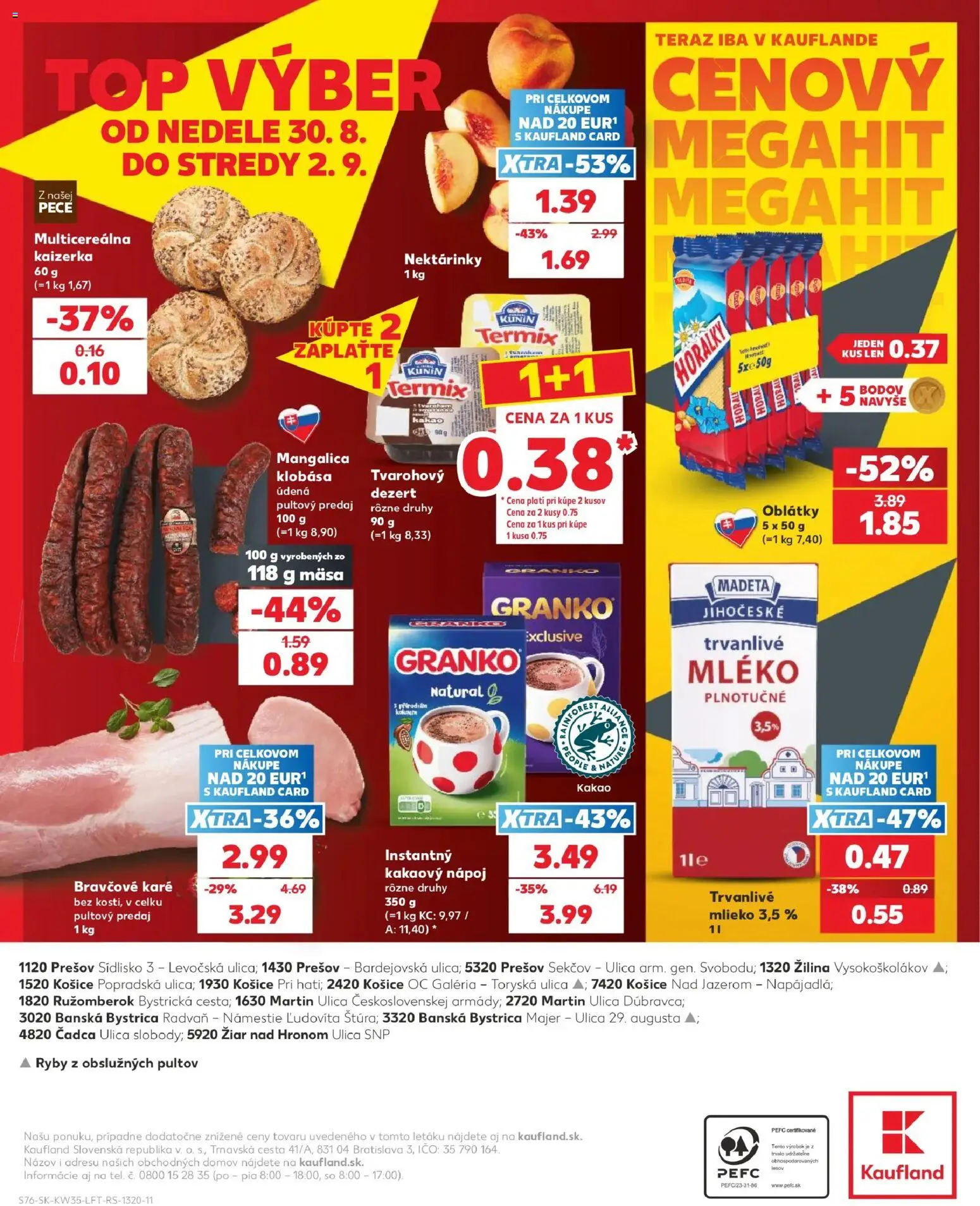 Nové Kaufland akcie – leták je platný od 27.08.2026 | Strana: 76 | Produkty: Nektárinky, Termix, Oblátky, Dezert