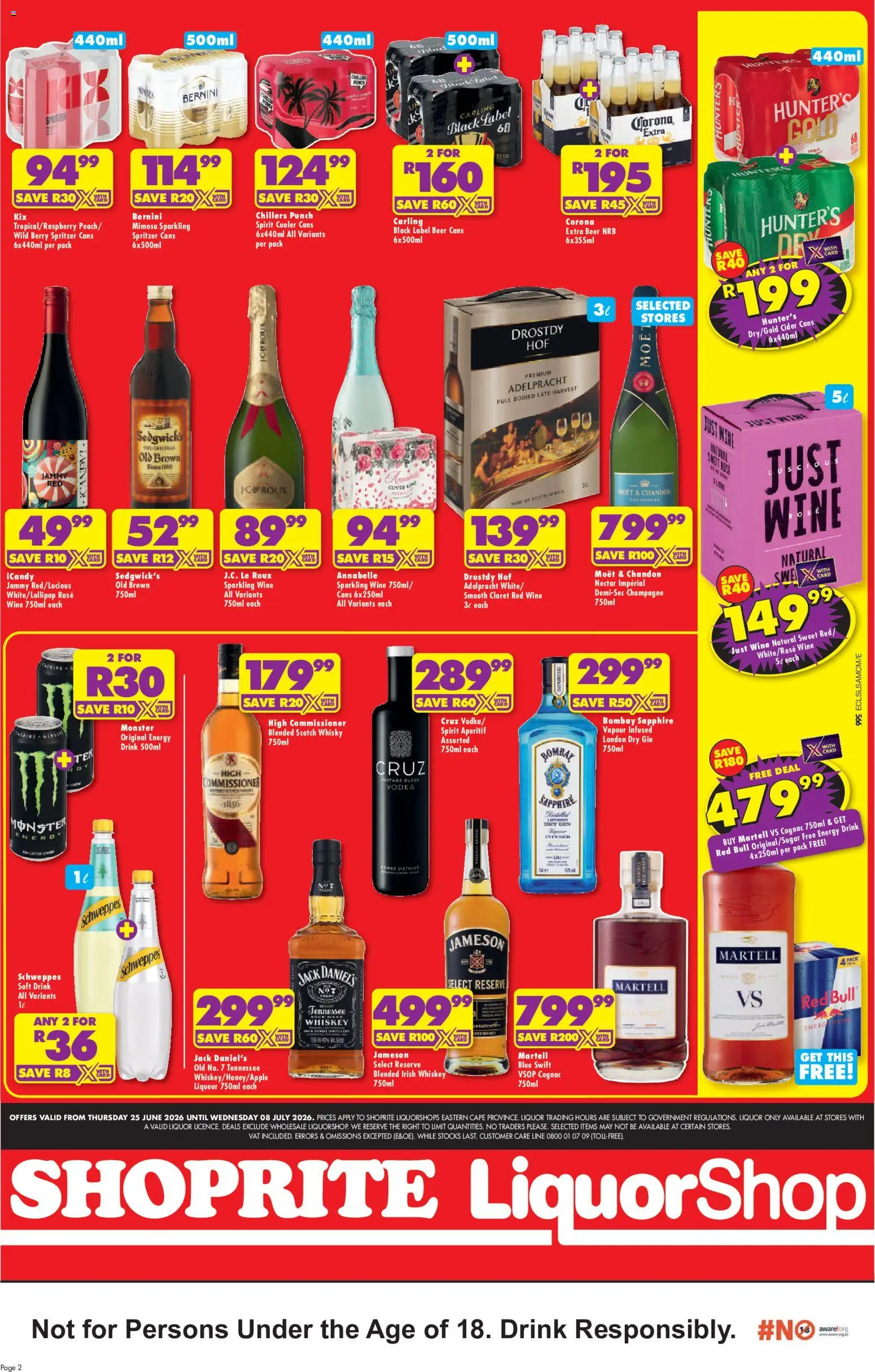 New Shoprite catalogue – valid from 25/06/2026 | Page: 2 | Products: Cider, Wine, Beer, Vodka