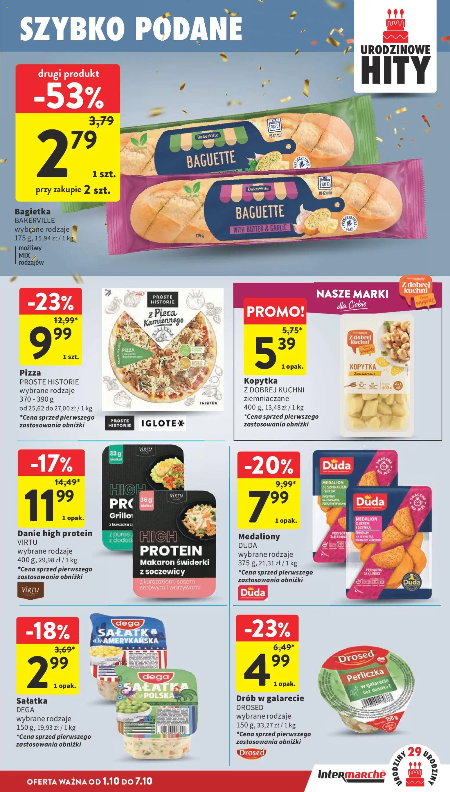 Intermarche gazetka od 01.10.2026 | Strona: 23 | Produkty: Serem, High Protein, Makaron świderki, Makaron