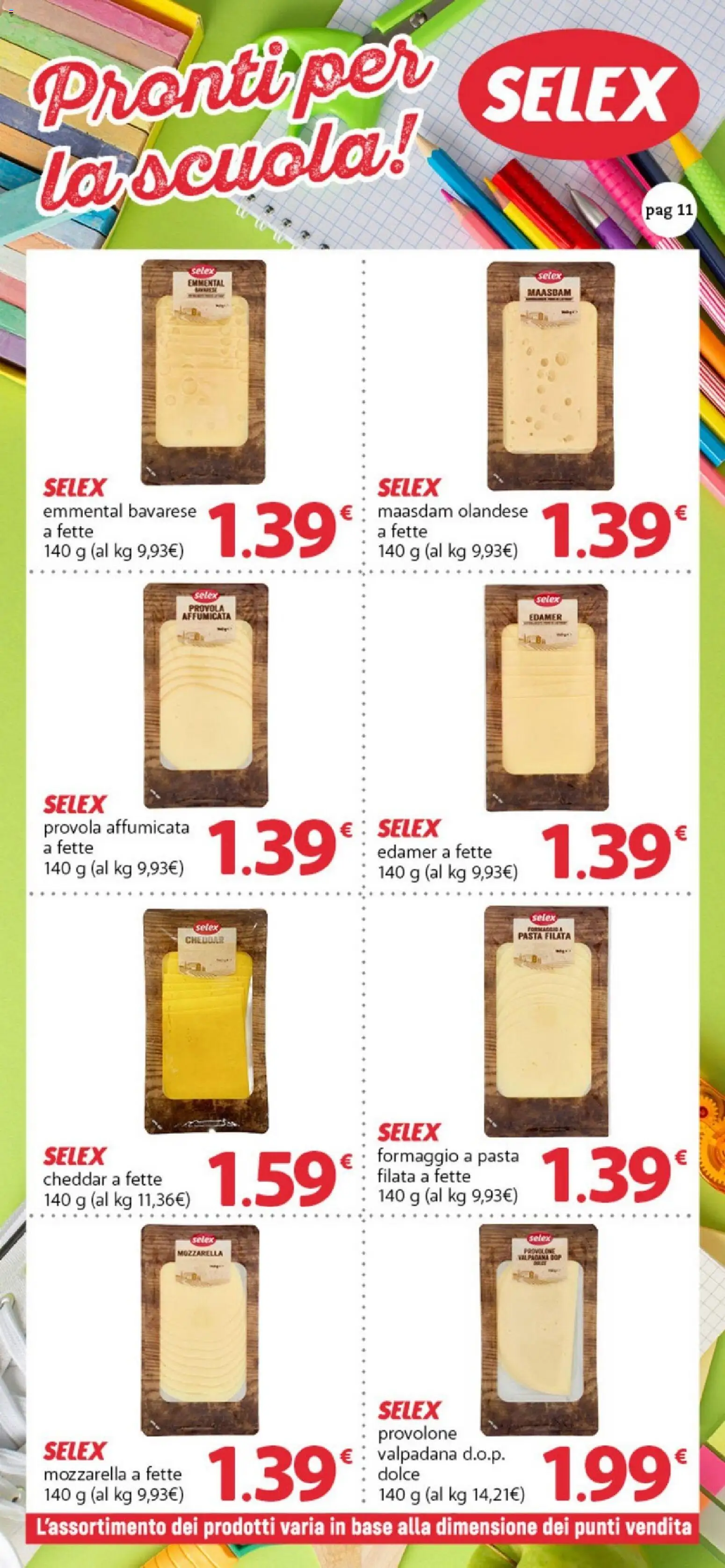 Volantino Famila del 11/09/2026 | Pagina: 11 | Prodotti: Provolone, Cheddar, Formaggio, Pasta