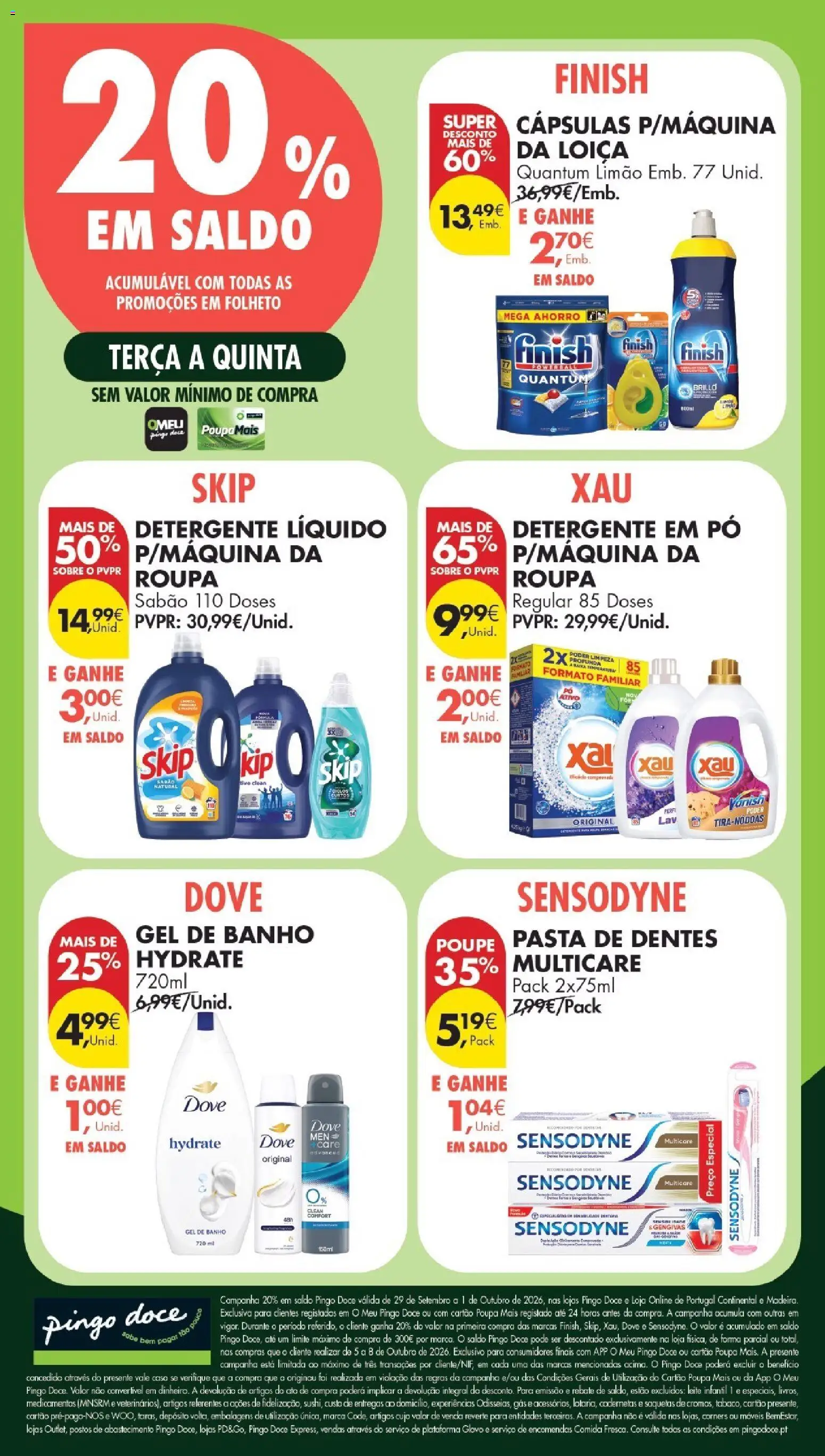 Pingo Doce Poupe Esta Semana Lojas Grandes │ válido de 29/09/2026 | Página: 36 | Produtos: Detergente em pó, Pó, Cápsulas, Banho