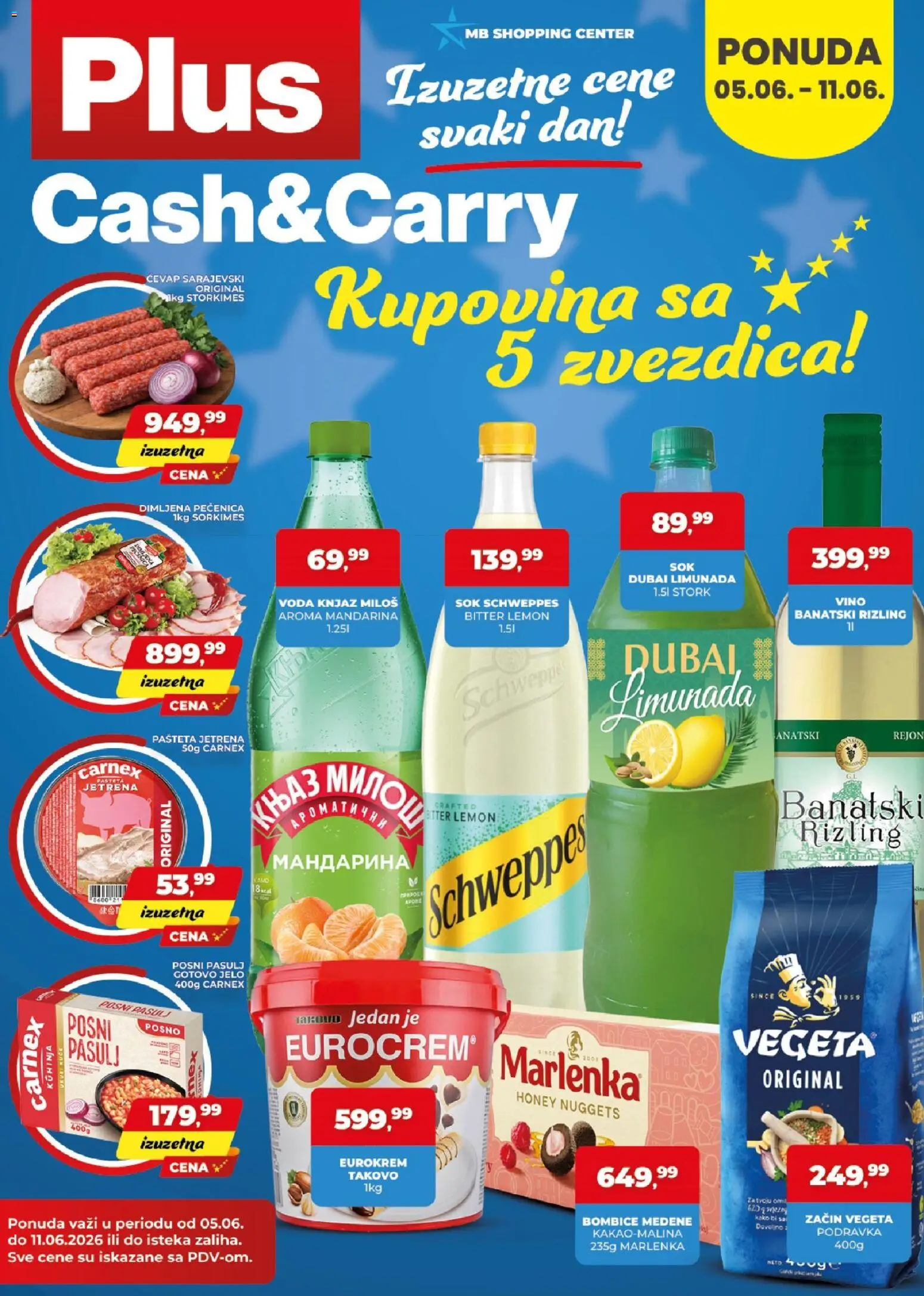 Plus Cash & Carry katalog - važi od 05.06.2026 | Strana: 1 | Proizvode: Schweppes, Podravka, Vino, Pašteta
