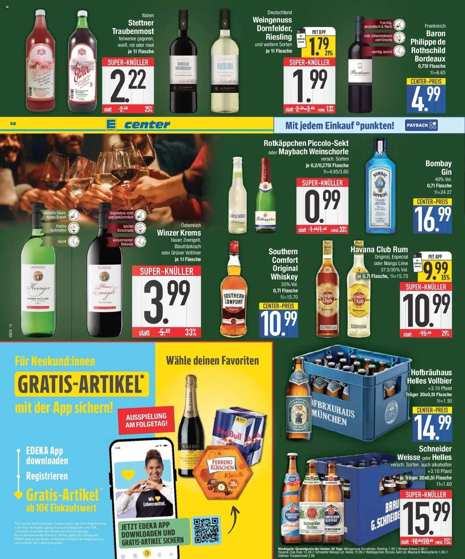 Edeka Prospekt Regensburg (ab 21.09.2026) » Angebote Online | Seite: 14 | Produkte: Red bull, Weinschorle, Mango, Whiskey