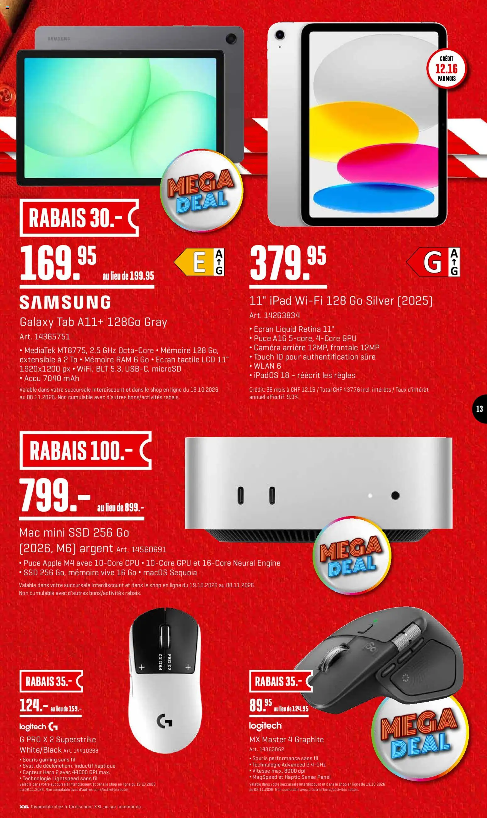 Interdiscount aktionen FR – gültig ab 19.10.2026 | Seite: 13 | Produkte: Apple, Samsung, Ipad