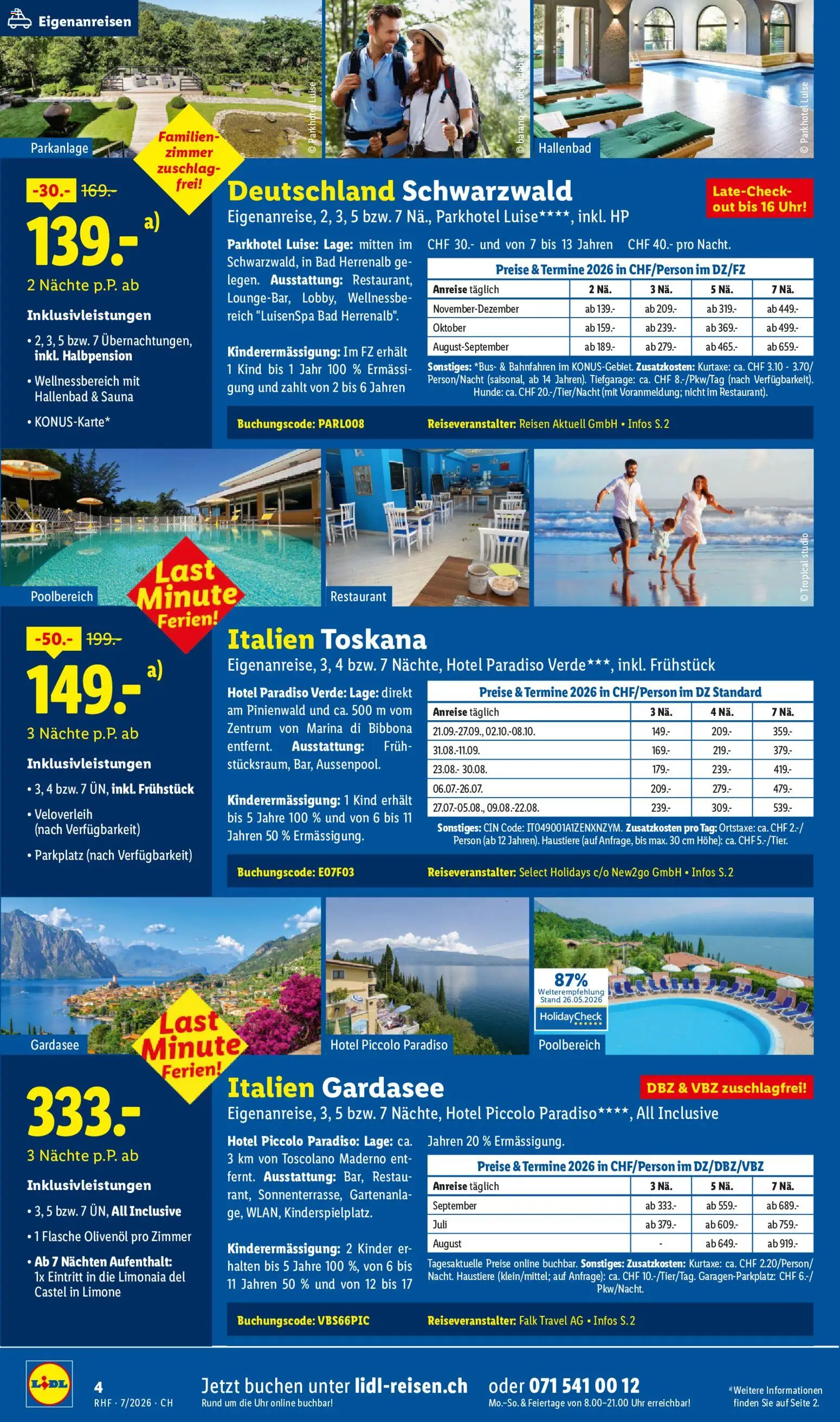 Lidl aktionen Reise-Highlights – gültig ab 01.07.2026 | Seite: 4 | Produkte: Bad, Uhr, HP