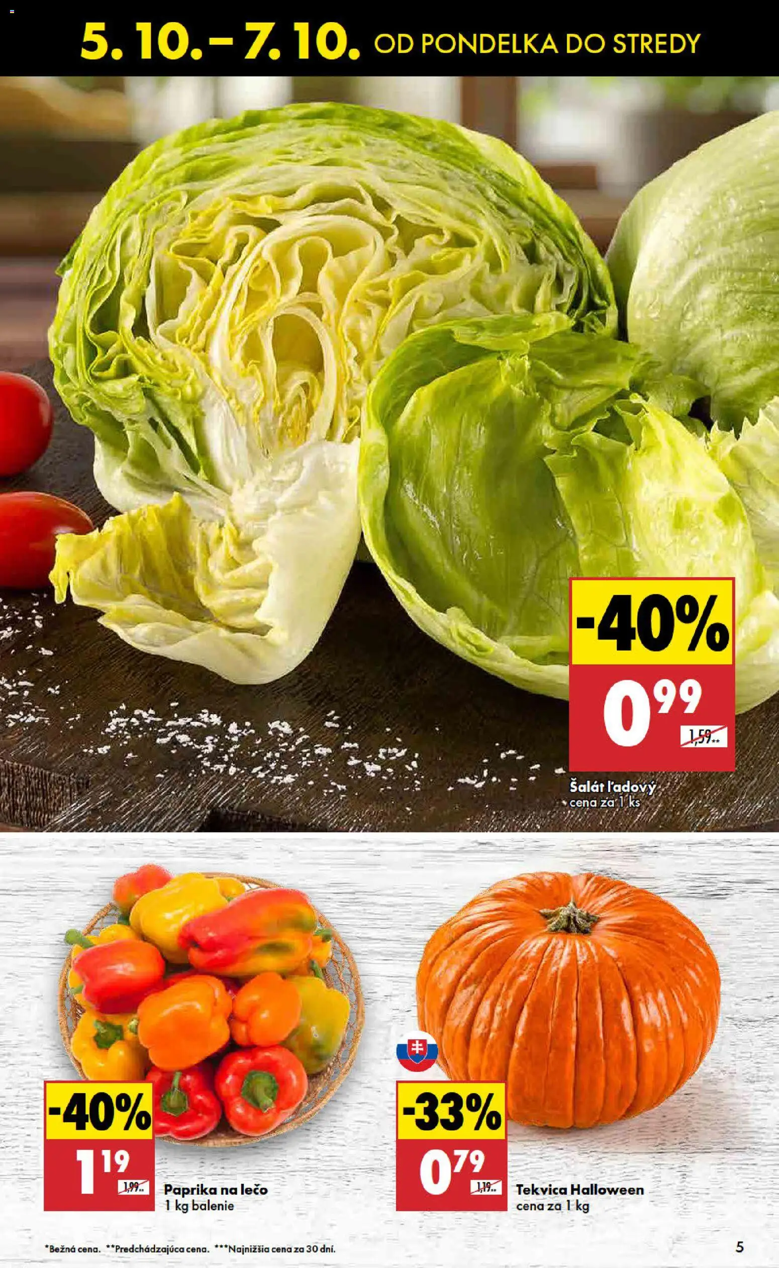 Nové Biedronka akcie – leták je platný od 05.10.2026 | Strana: 5 | Produkty: Paprika, Šalát, Tekvica