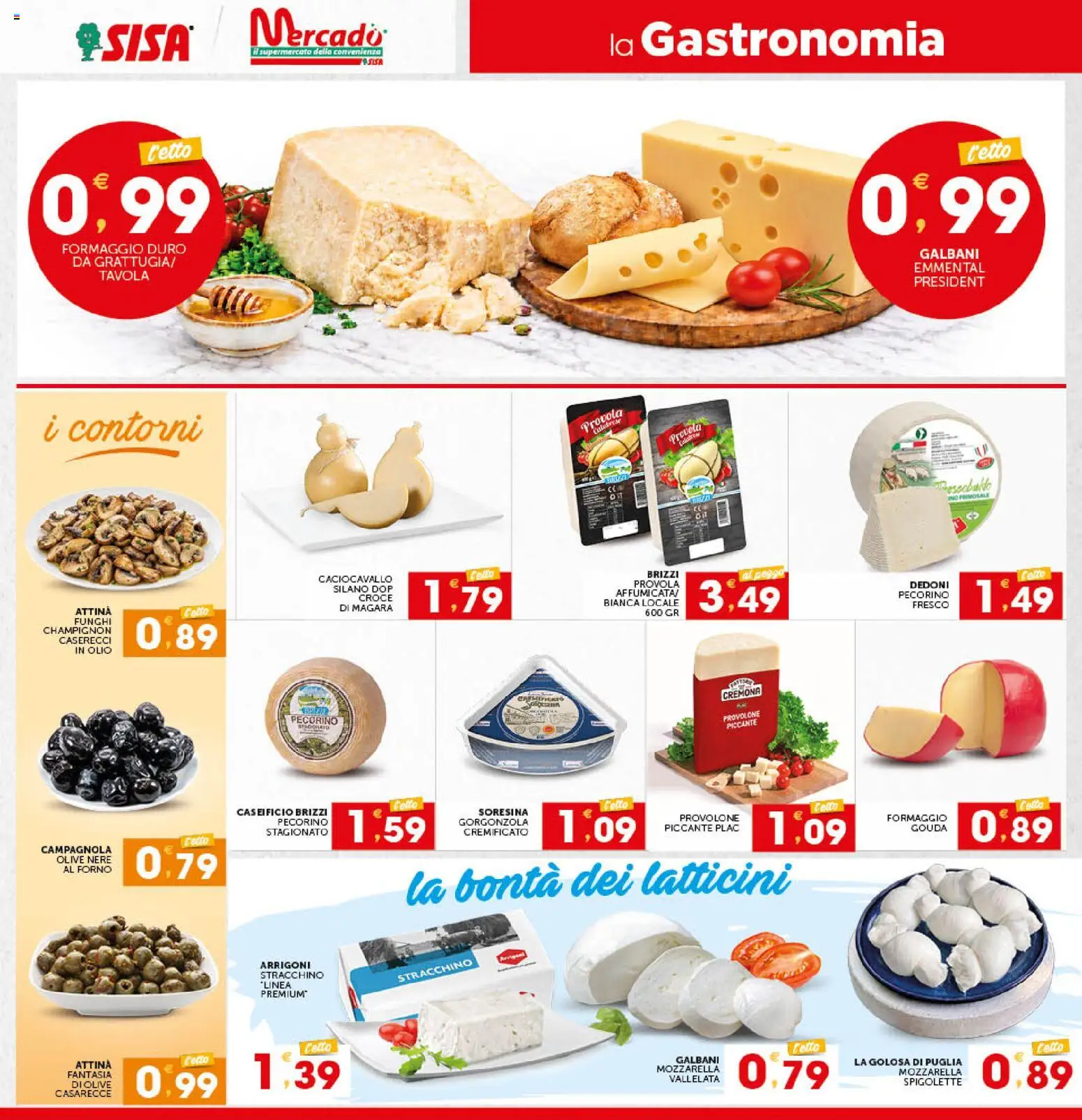 Volantino SISA del 29/10/2026 | Pagina: 6 | Prodotti: Funghi, Contorni, Stracchino, Provola