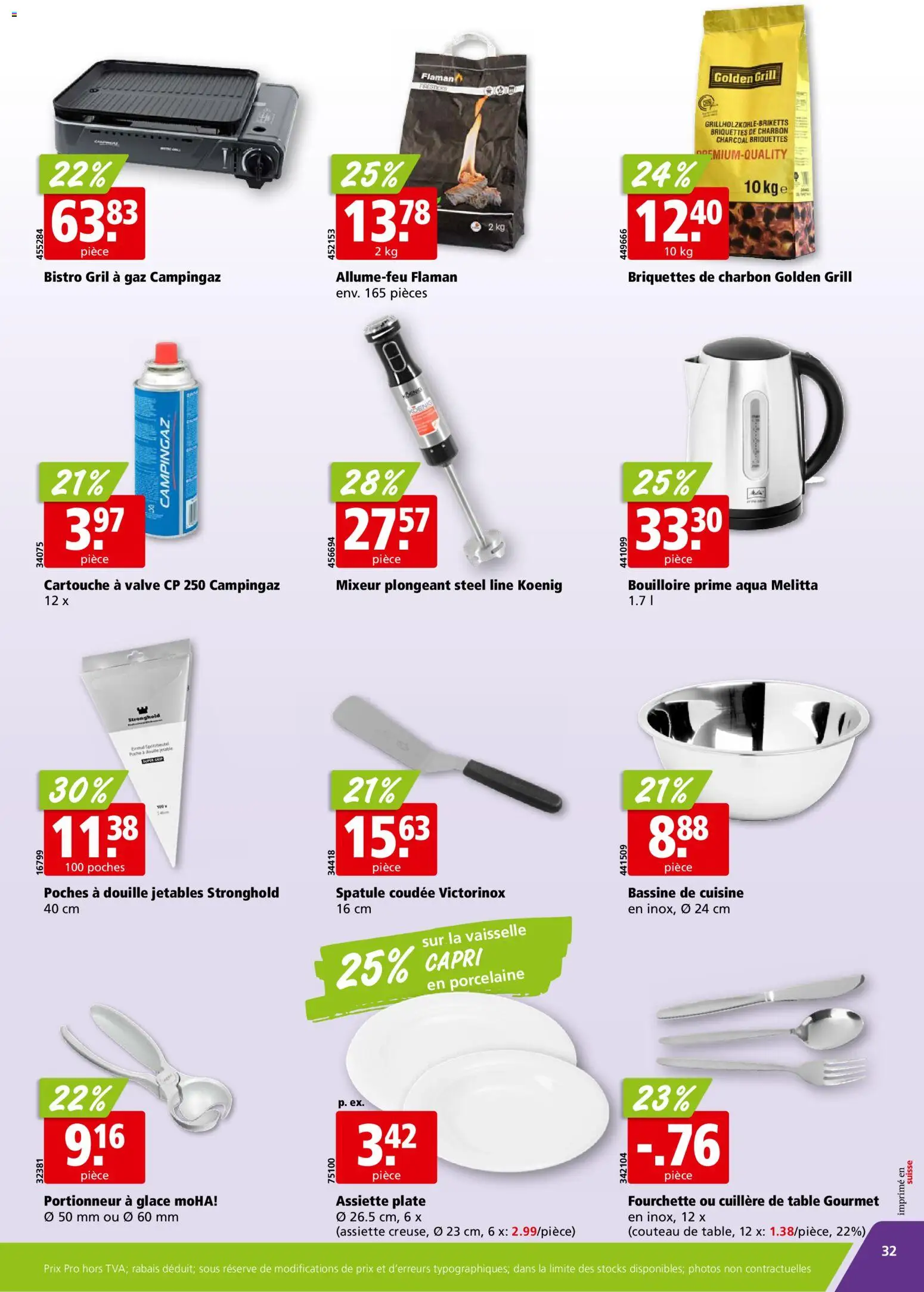 Aligro aktionen Chavannes, Matran, Genève, Sion – gültig ab 27.07.2026 | Seite: 32 | Produkte: Melitta, Glace, Grill