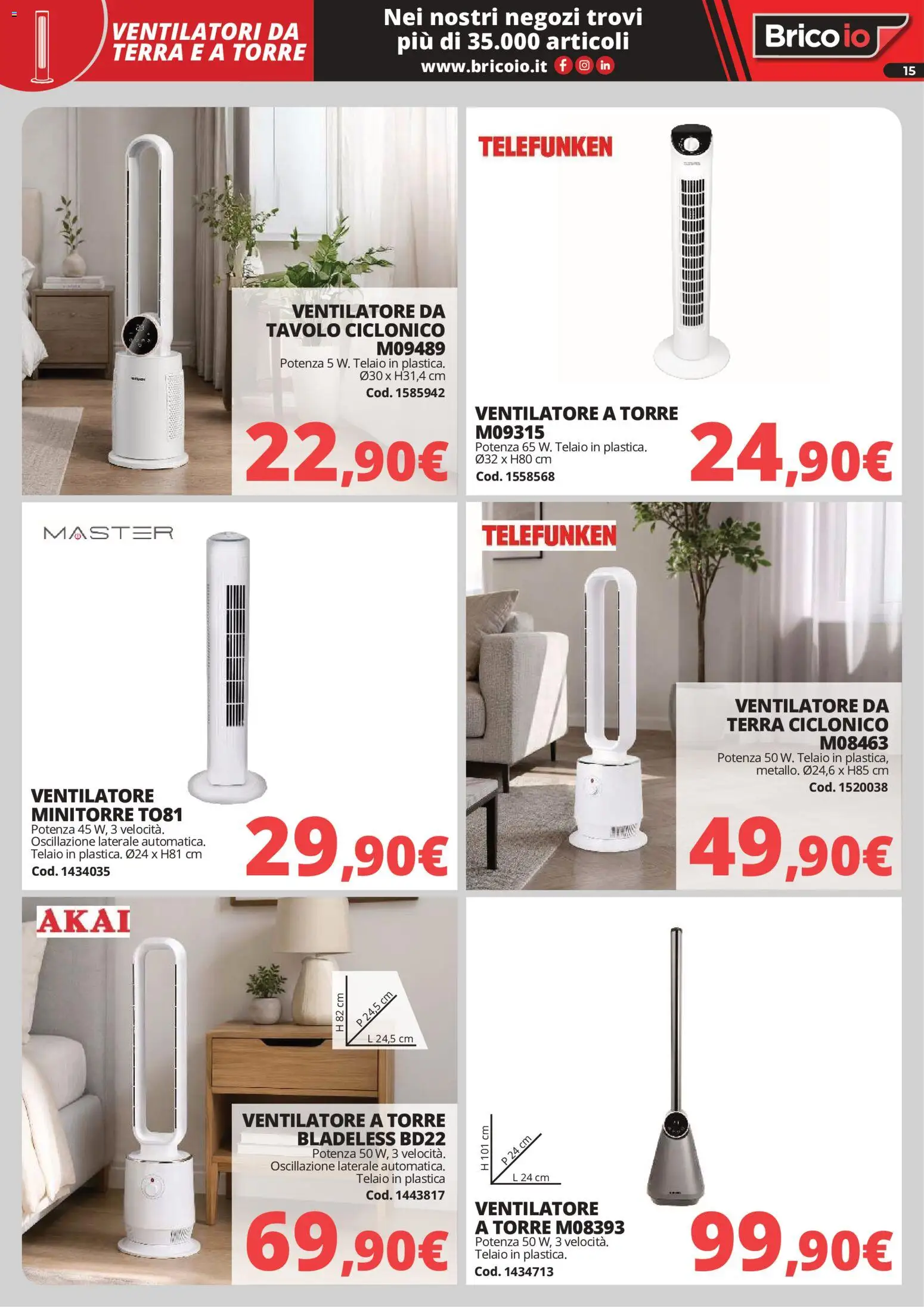 Volantino Brico io del 28.05.2026 | Pagina: 15 | Prodotti: Ventilatore, Tavolo, Terra