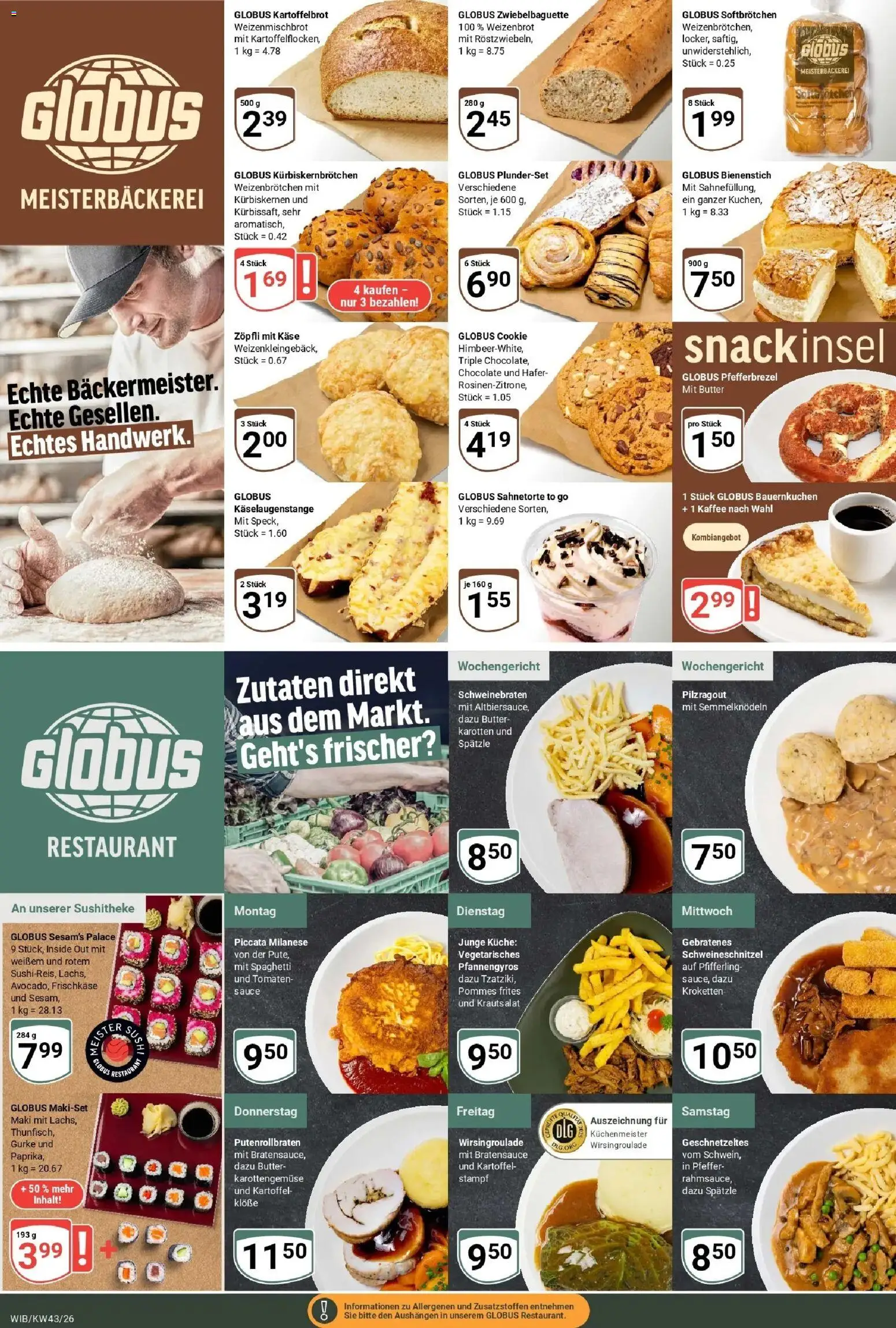 Globus Prospekt Wiesbaden-Nordenstadt (ab 19.10.2026) » Angebote online | Seite: 6 | Produkte: Käse, Kaffee, Spaghetti, Pommes frites