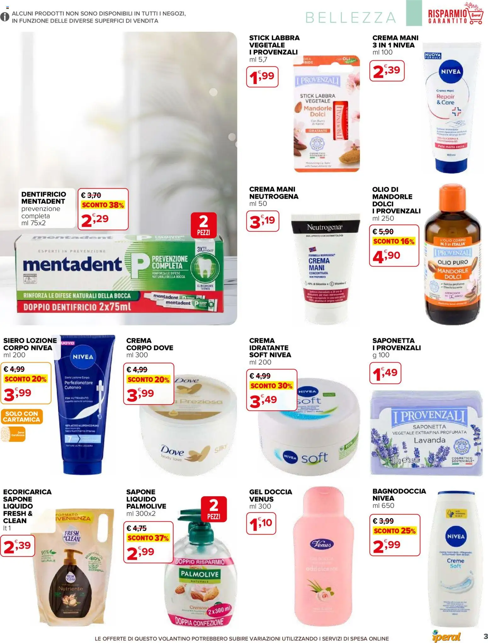 Volantino Iperal del 14/10/2026 | Pagina: 3 | Prodotti: Crema, Saponetta, Mandorle, Dolci