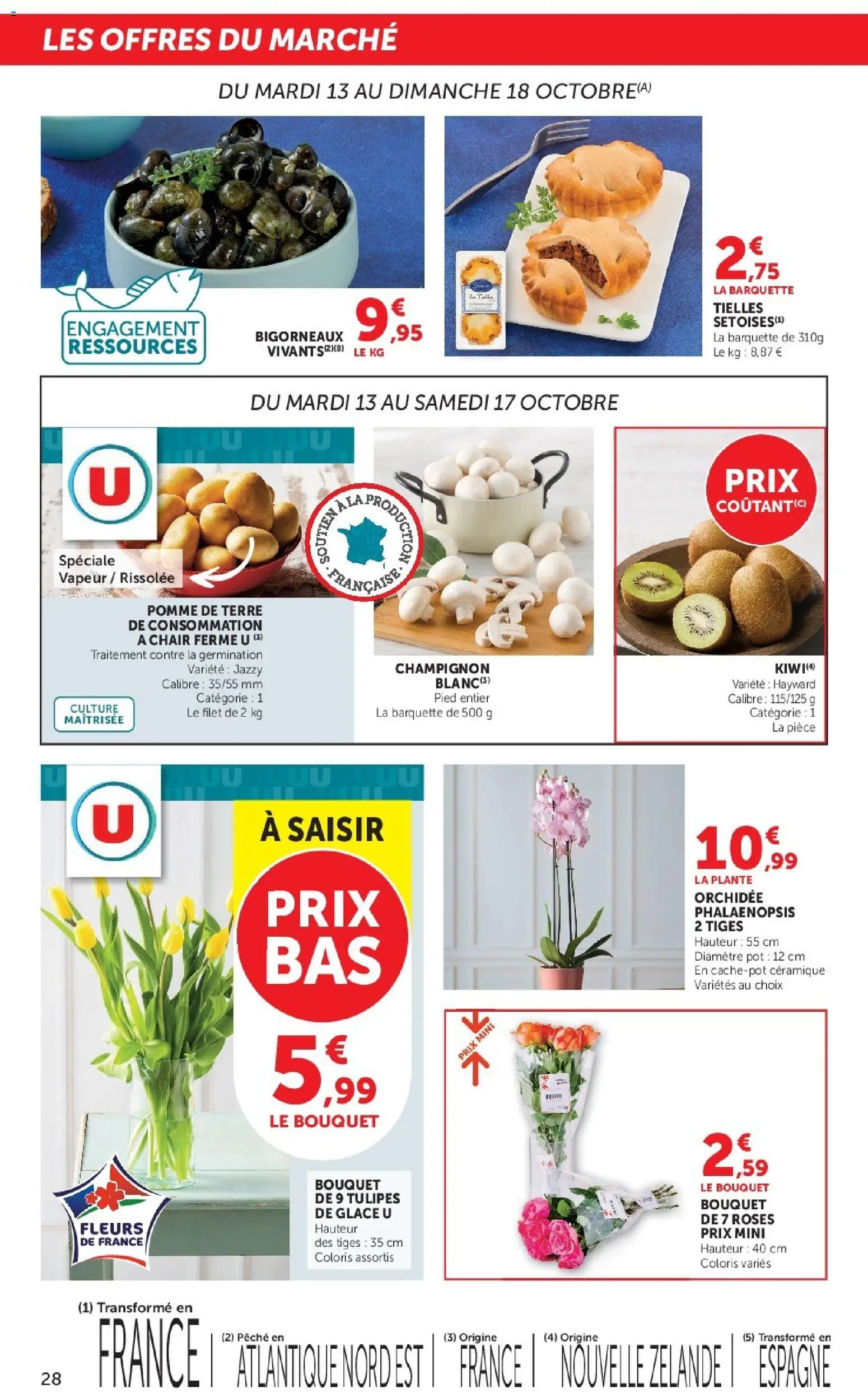 {H1} | Page: 28 | Produits: Glace, Pêche, Pomme de terre, Tulipes