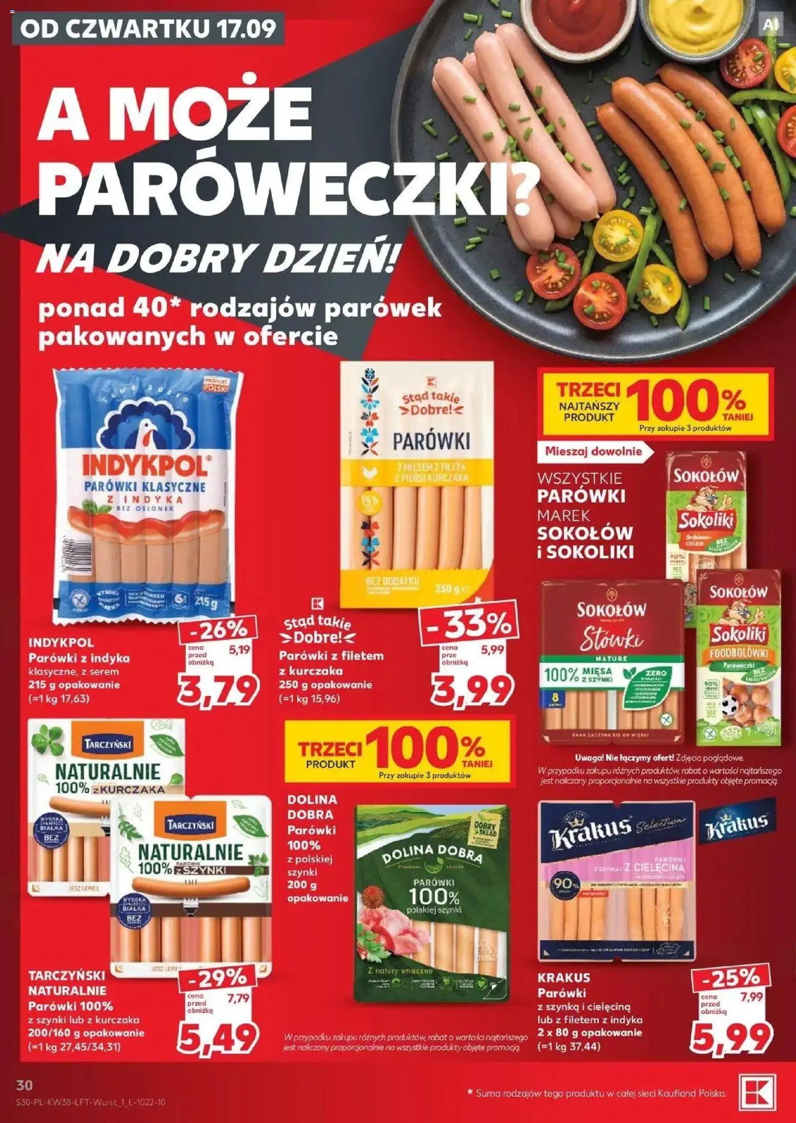 Kaufland gazetka od 17.09.2026 - od jutra PDF | Strona: 30 | Produkty: Piersi, Szynka, Parówki z indyka, Cielęcina