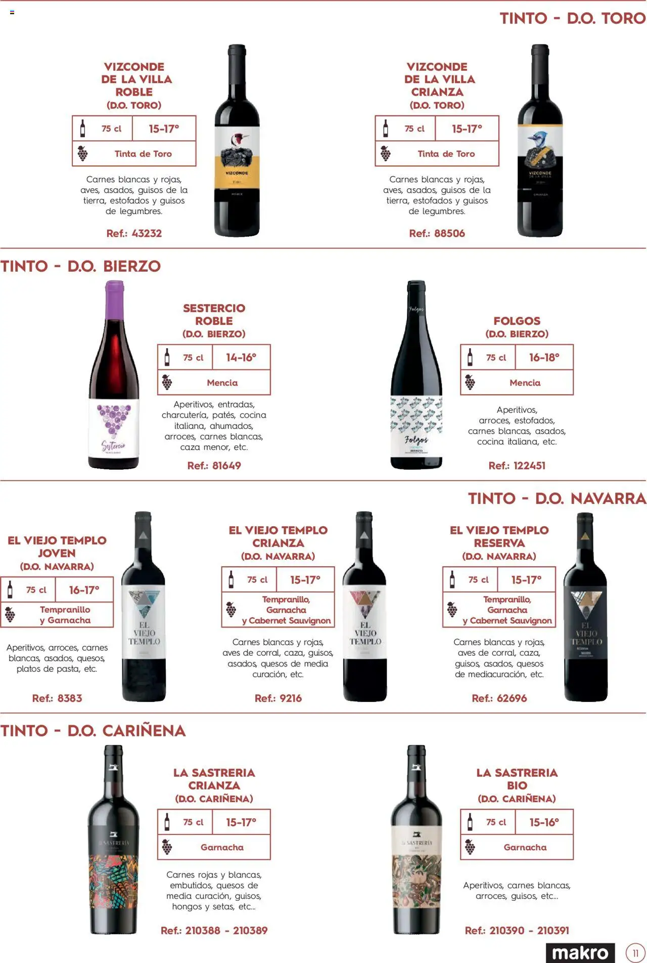 Makro Guia de vinos │ válido desde el 02/01/2025 | Página: 11 | Productos: Cocina