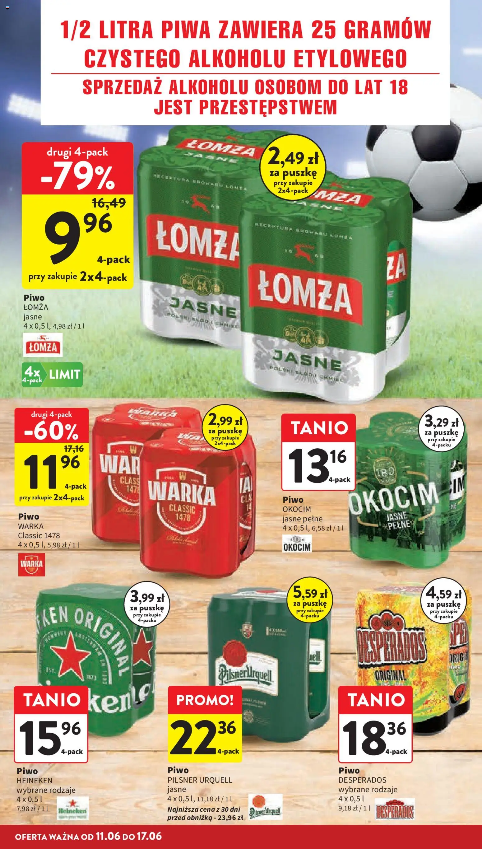 Intermarche gazetka od 11.06.2026 | Strona: 8 | Produkty: Warka, Piwo, Heineken
