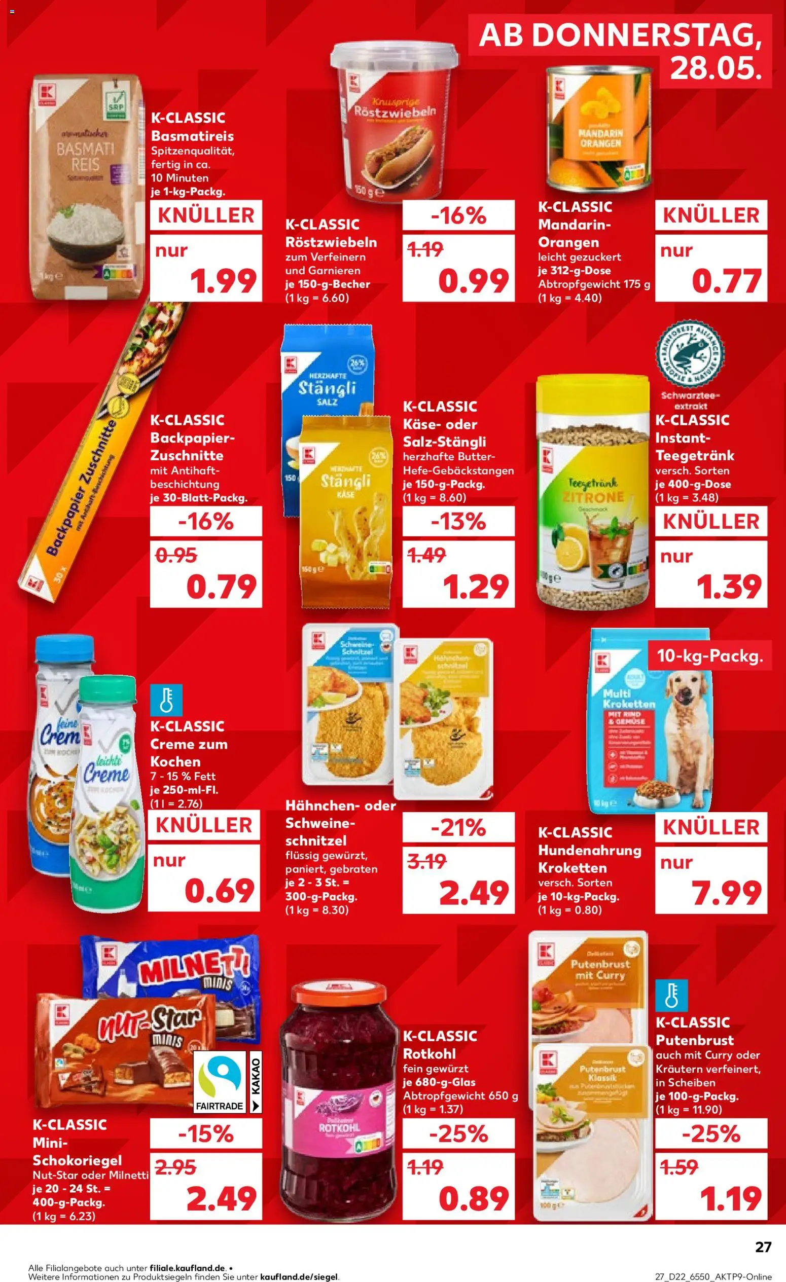 Kaufland Prospekt Kiel – gültig ab 28.05.2026 | Seite: 27 | Produkte: Basmatireis, Butter, Orangen, Creme