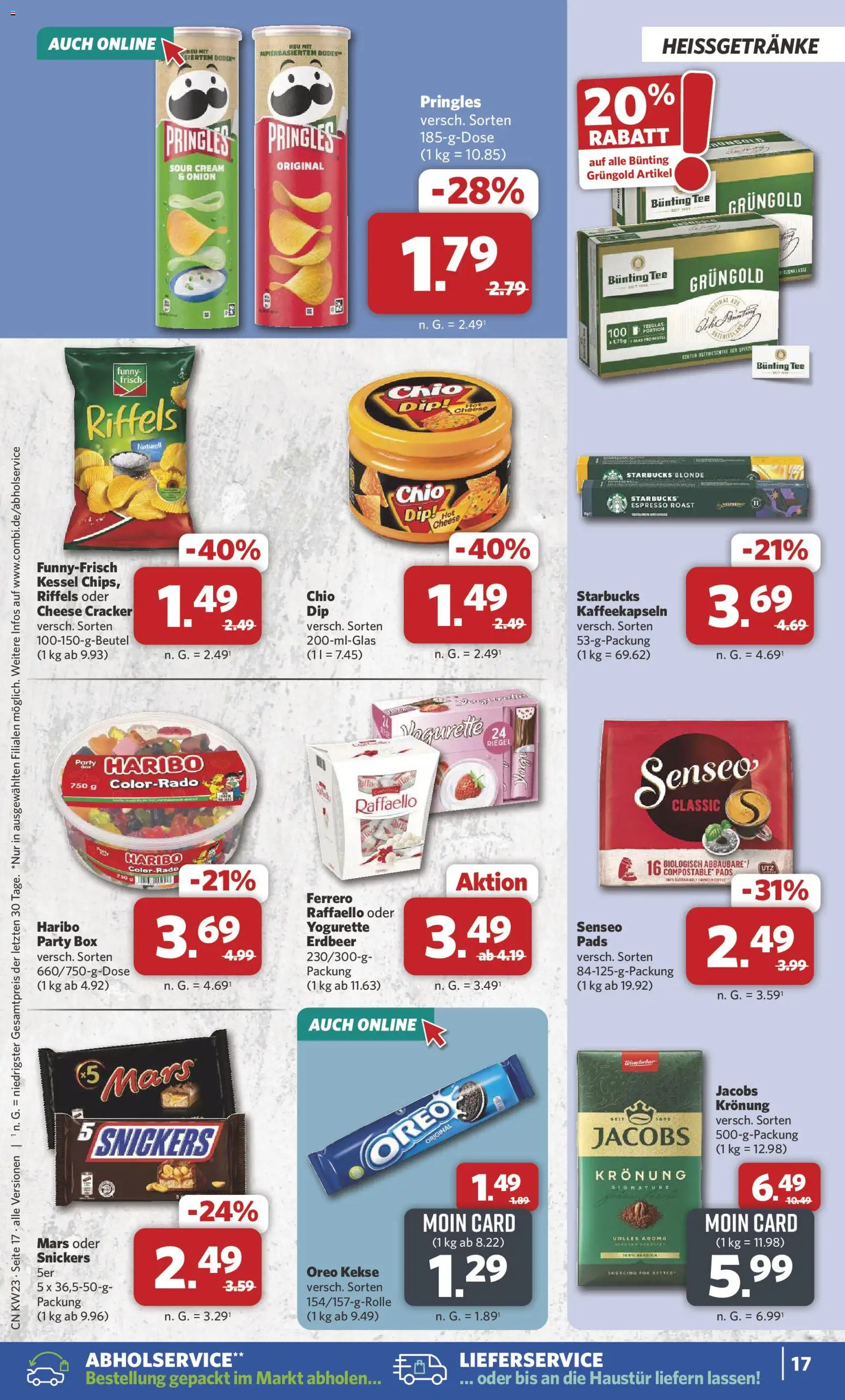Combi Prospekt – gültig ab 01.06.2026 | Seite: 17 | Produkte: Senseo, Yogurette, Starbucks, Kekse