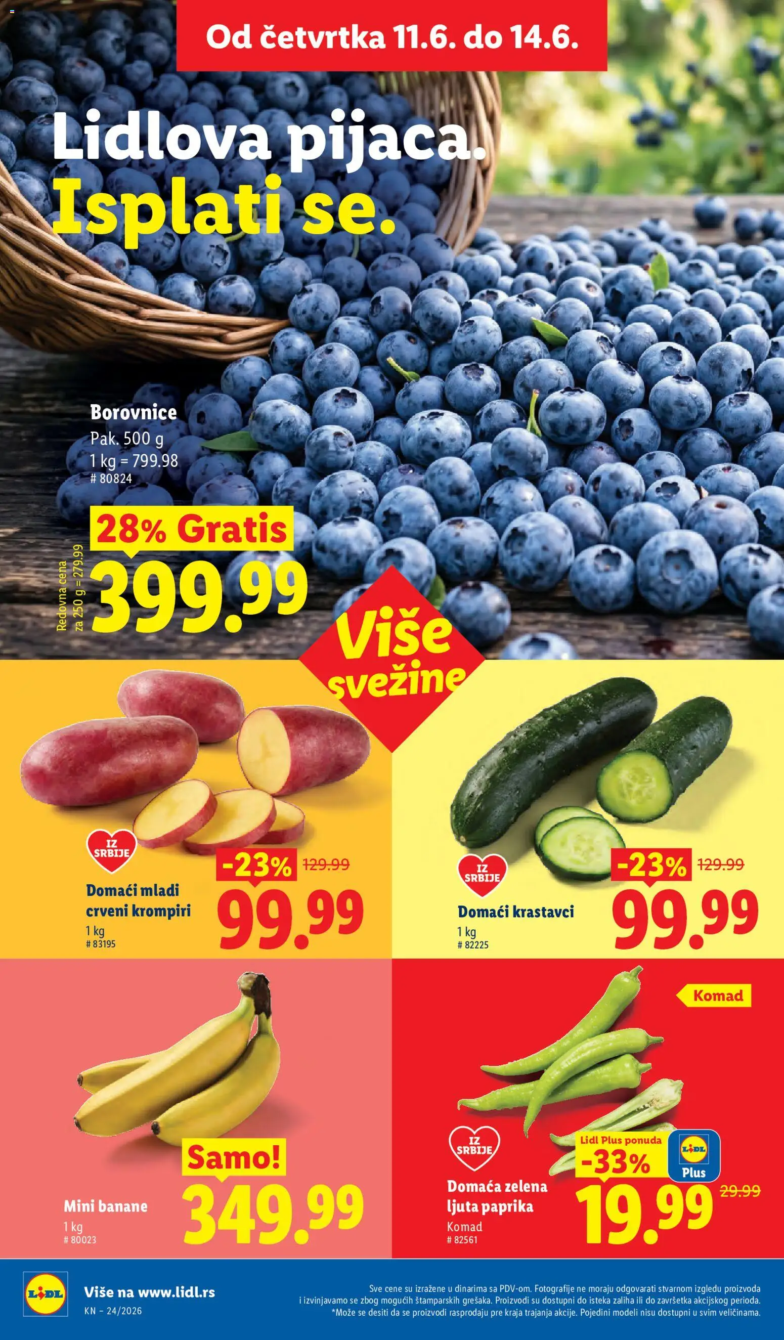 Lidl katalog - važi od 11.06.2026 | Strana: 14 | Proizvode: Krastavci, Paprika, Banane