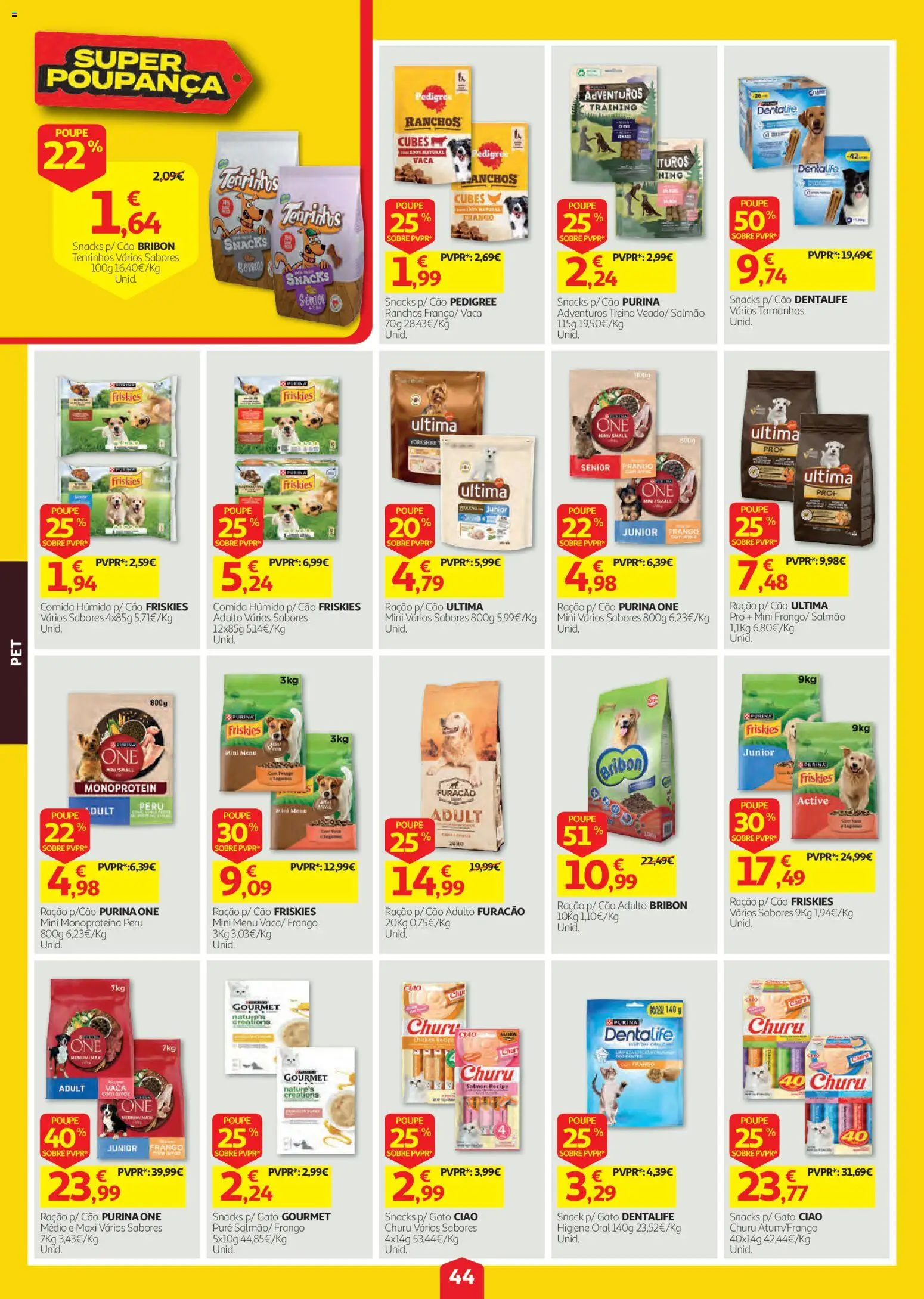 Auchan folheto │ válido de 20/08/2026 | Página: 44 | Produtos: Ração, Frango, Higiene oral, Salmão