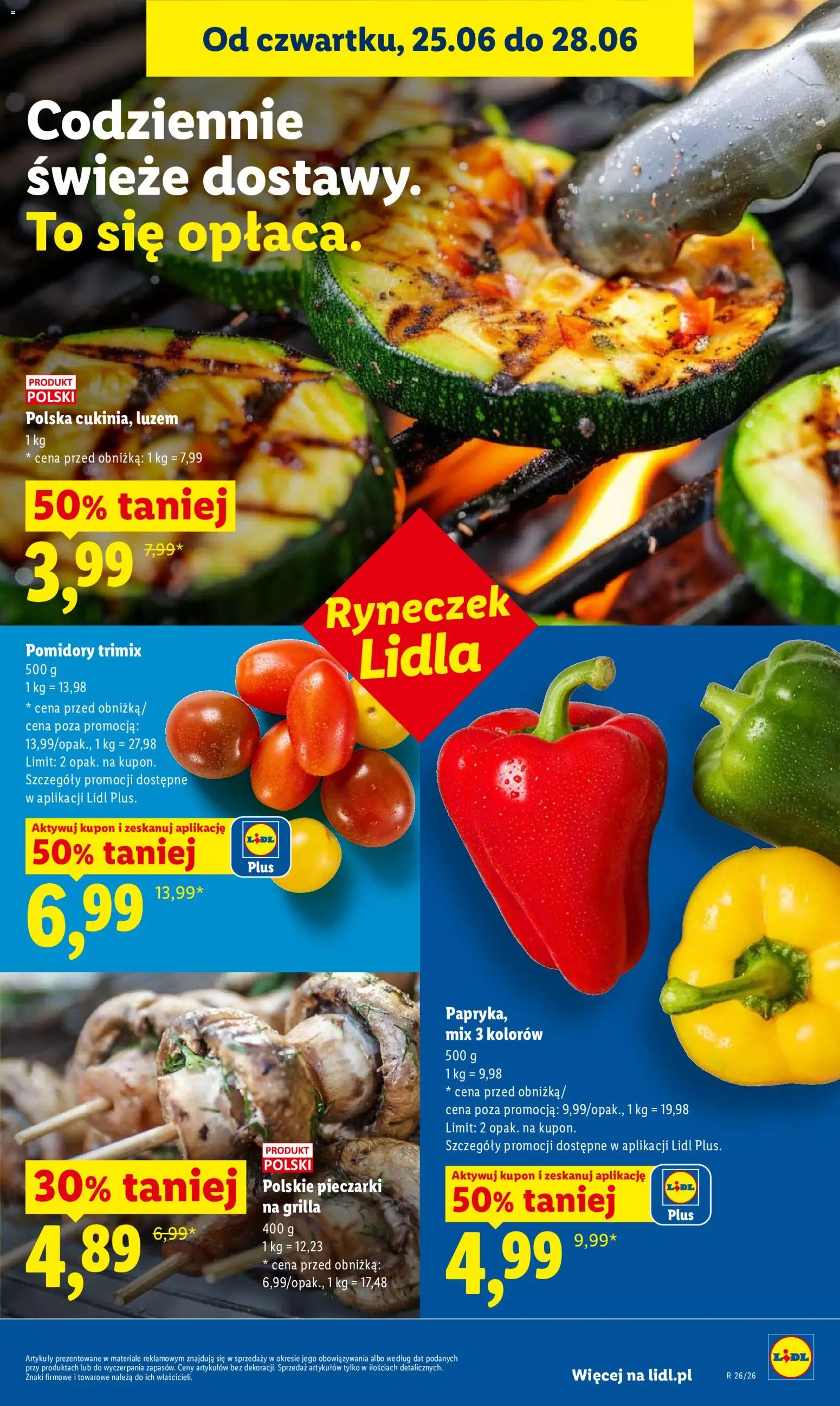 Lidl gazetka od 25.06.2026 | Strona: 39 | Produkty: Pieczarki, Pomidory