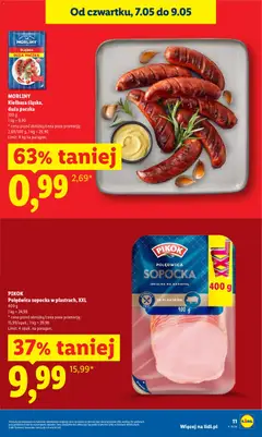 Pogląd oferty "MORLINY Kiełbasa śląska, duża paczka, 100 g" - ważna od 07.05.2026 | Strona: 11