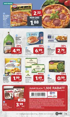 Combi Prospekt ab 03.08.2026 gültig | Seite: 11 | Produkte: Hahnchen, Ofenfrische, Frosta, Pizza