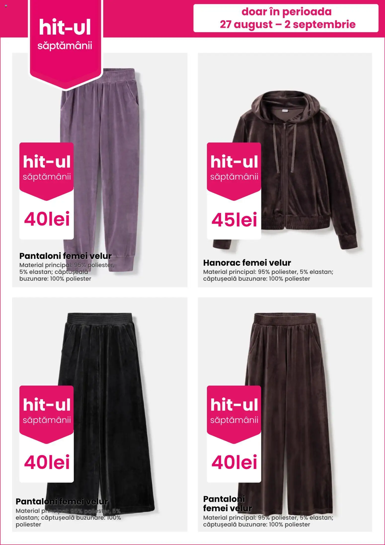 Noul catalog Pepco – valabil de la 27.08.2026 | Pagină: 3 | Produse: Buzunare, Pantaloni, Hanorac