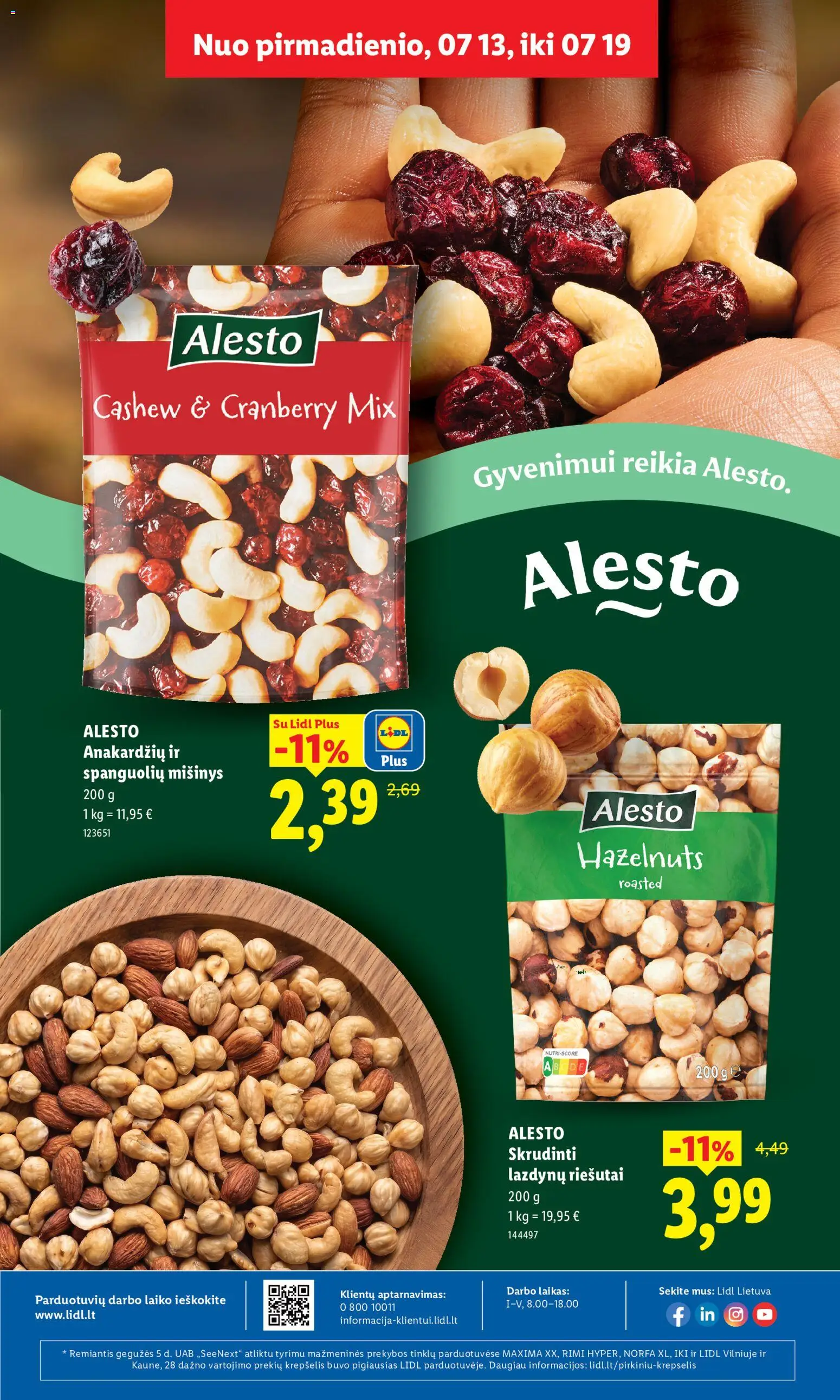 LIDL akcijos nuo 2026.07.13 | Puslapis: 4 | Prekių: Riešutai, Krepšelis