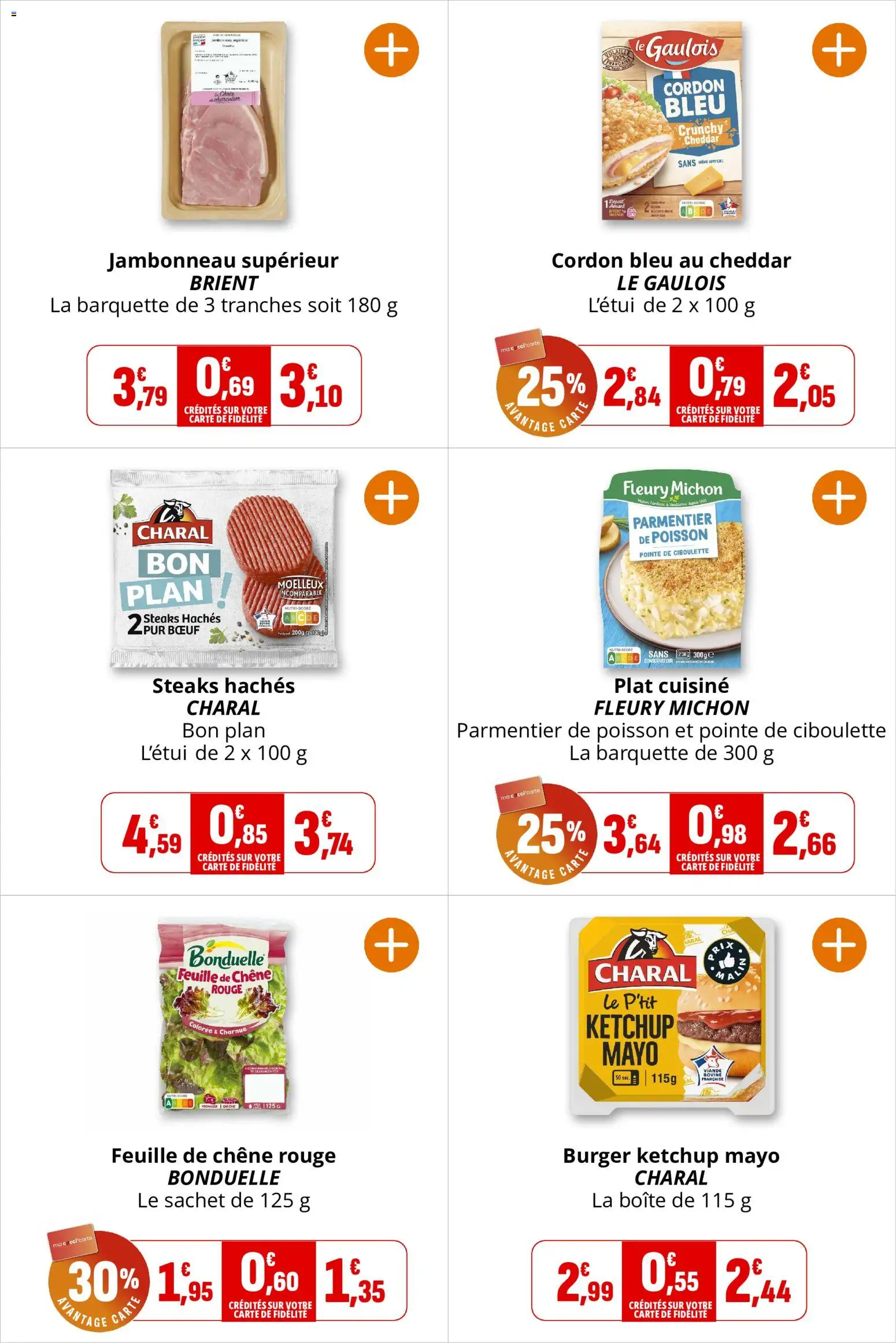 {H1} | Page: 10 | Produits: Poisson, Cheddar, Cordon bleu, Ketchup
