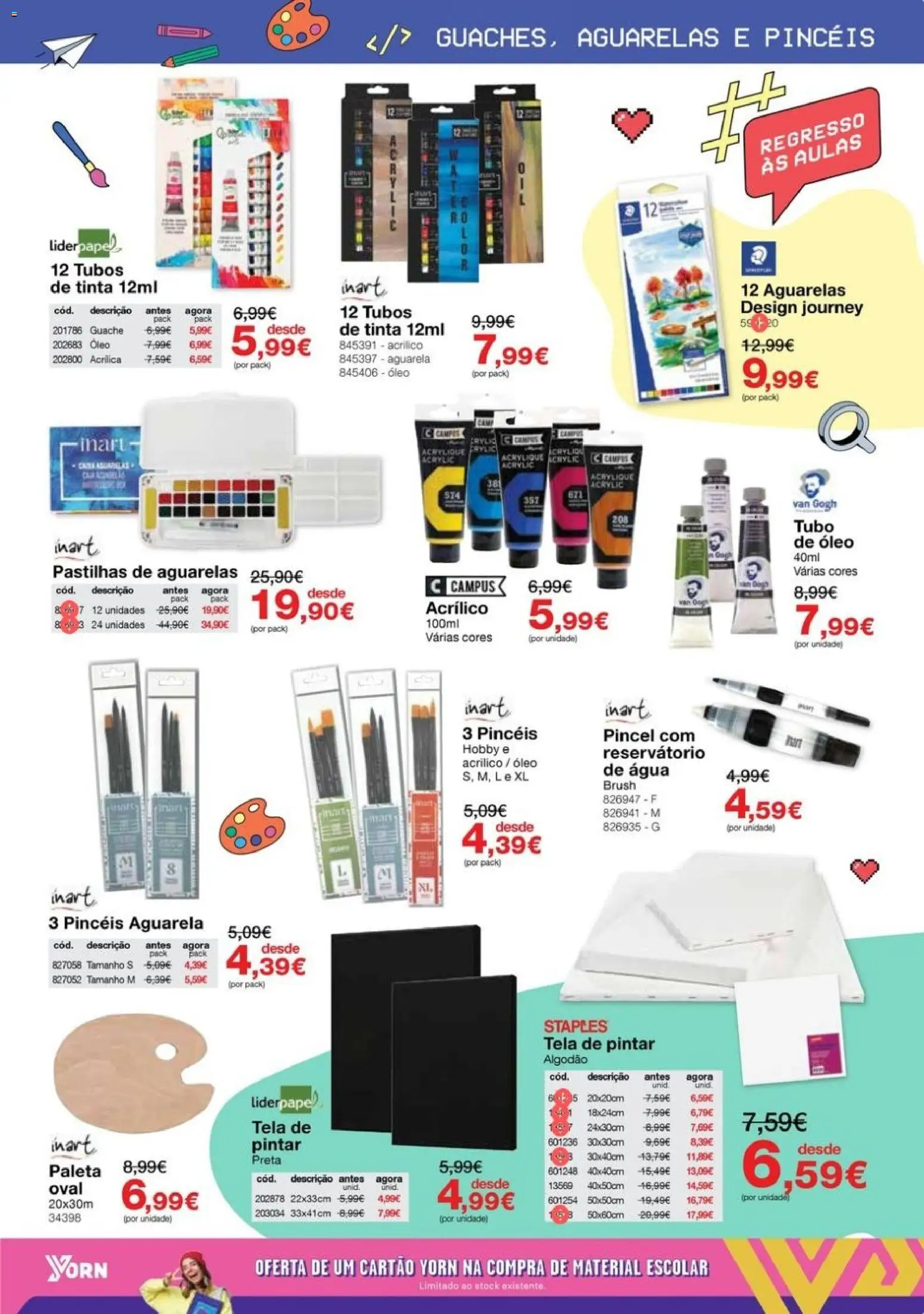 Staples Regresso às Aulas 2026 │ válido de 17/08/2026 | Página: 51 | Produtos: Algodão, Pincel, Tinta, Óleo
