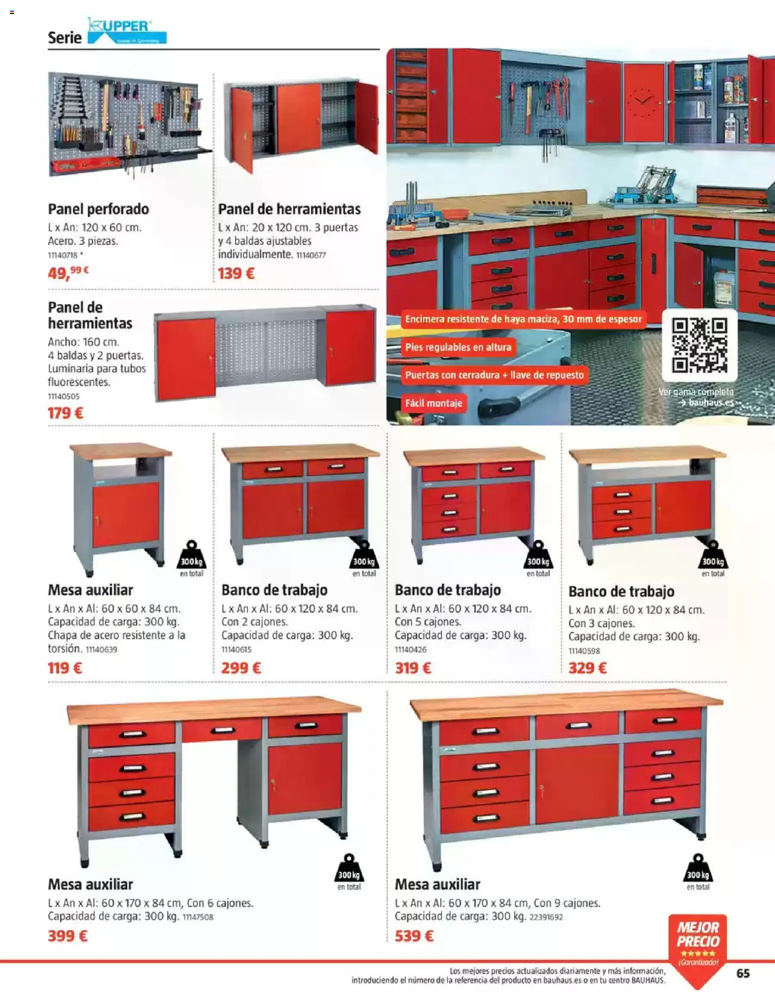 Bauhaus Ordenación │ válido desde el 18/08/2026 | Página: 65 | Productos: Herramientas, Mesa auxiliar, Mesa, Puertas